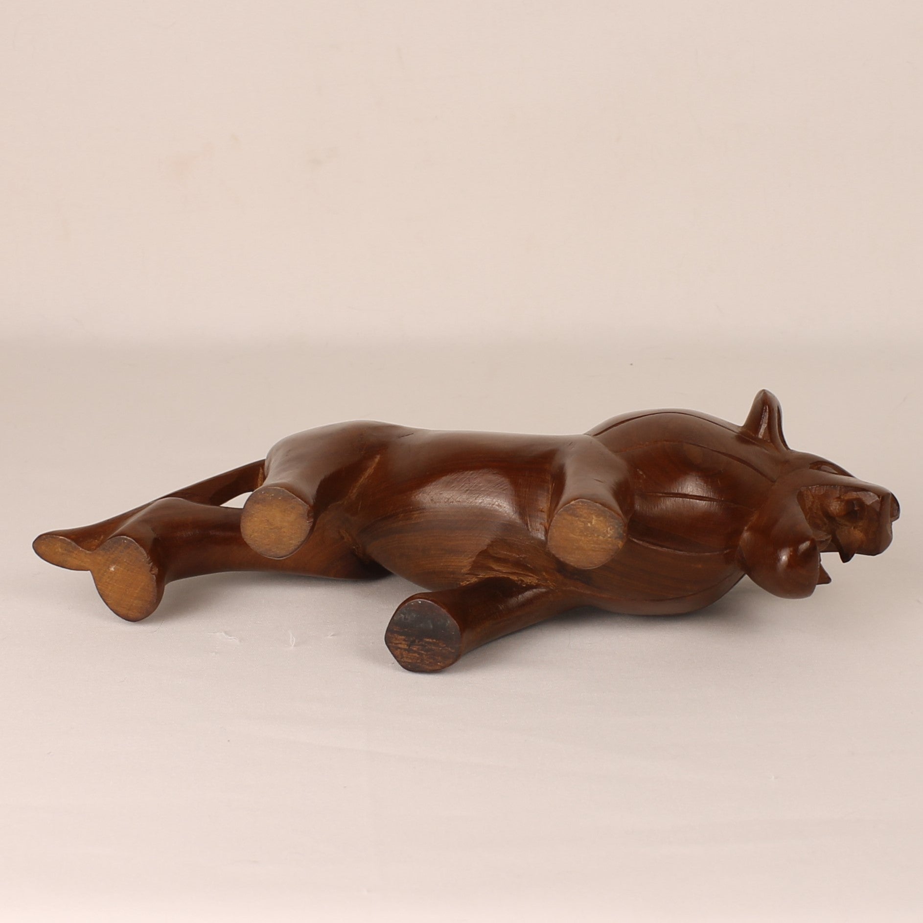 Handgesneden Houten Leeuw - 23cm