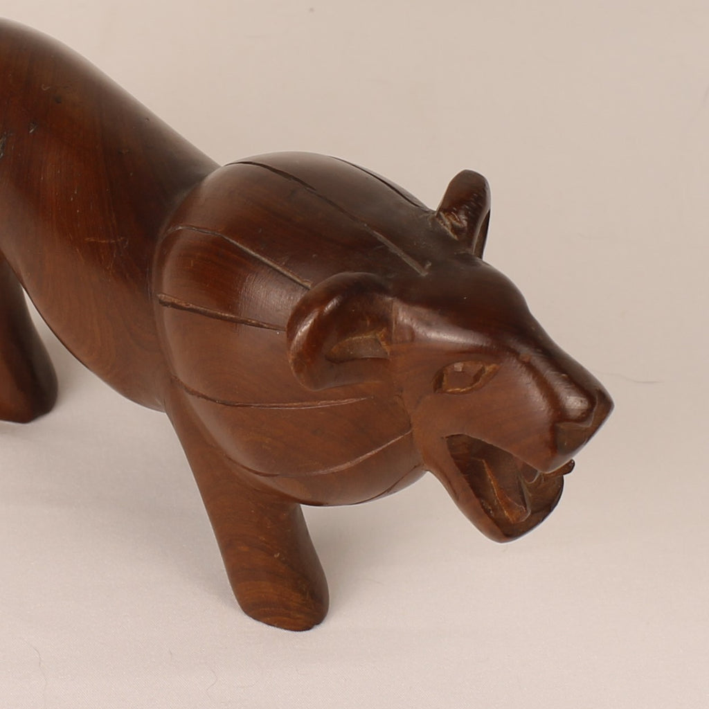 Handgesneden Houten Leeuw - 23cm