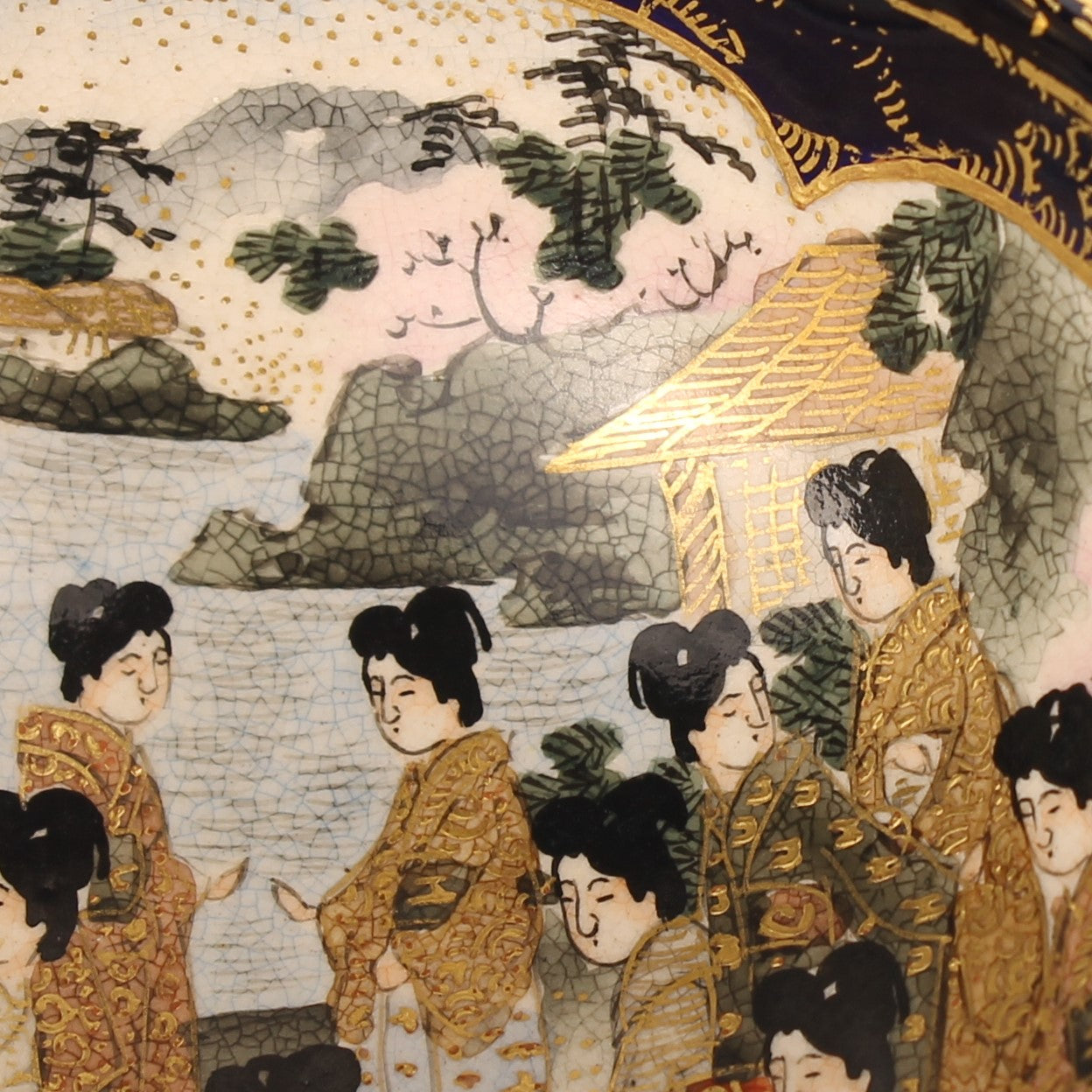 Japanse Satsuma Stijl Schaal – Kobaltblauw & Goud – 11cm