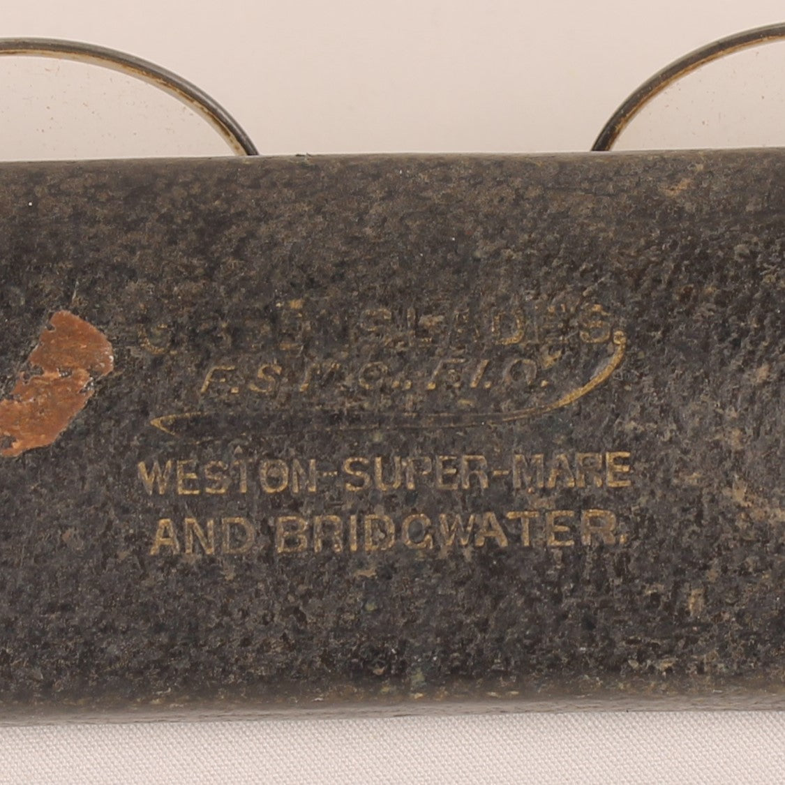 Pince-Nez Bril met Originele Leren Koker –  F. Sing & Co Engeland ca. 1900