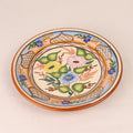 Handbeschilderd Spaans Aardewerk Bordje (16 cm) – Polychroom Bloemmotief & Terracotta Rand