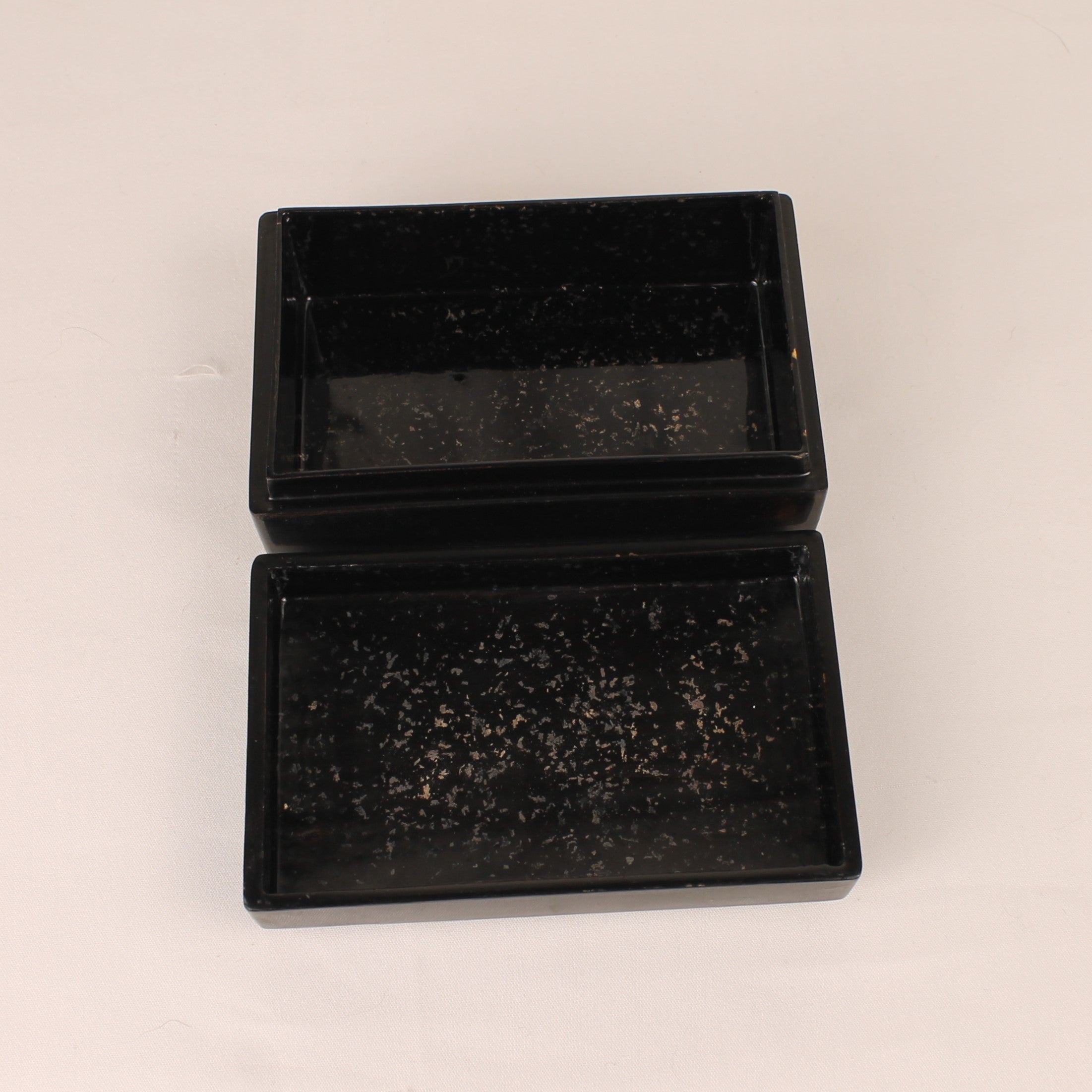 Vintage Oriental Lacquer Box with Pagoda Landscape