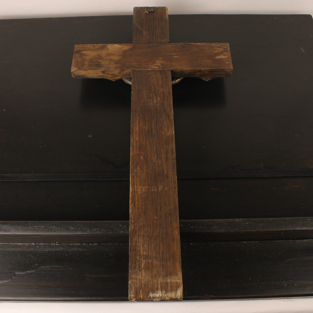 Houten Wandkruis met Messing Corpus – ca. 1900 – 40 cm