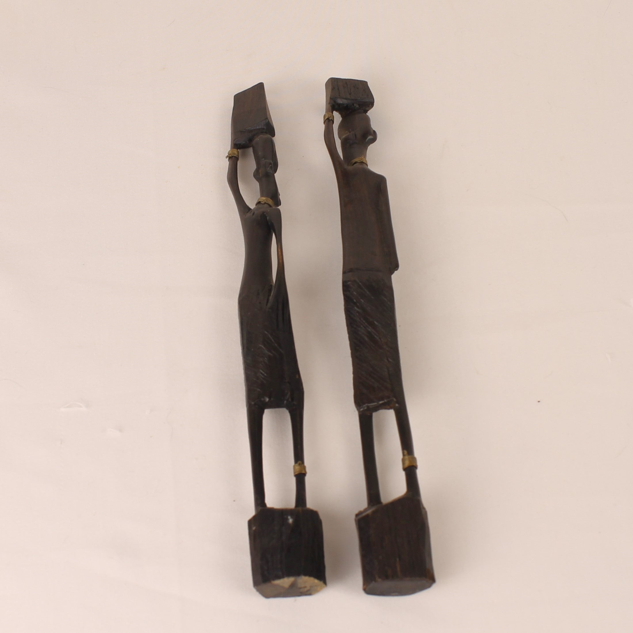 Afrikaanse Houten Beeldjes – Set van 2 – 22 cm