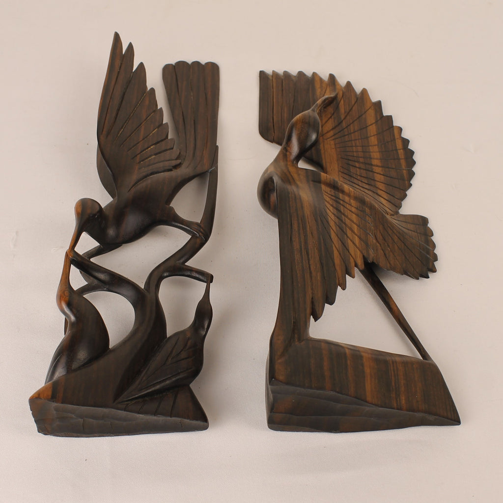 Handgesneden Houten Vogels - Indonesisch Houtsnijwerk