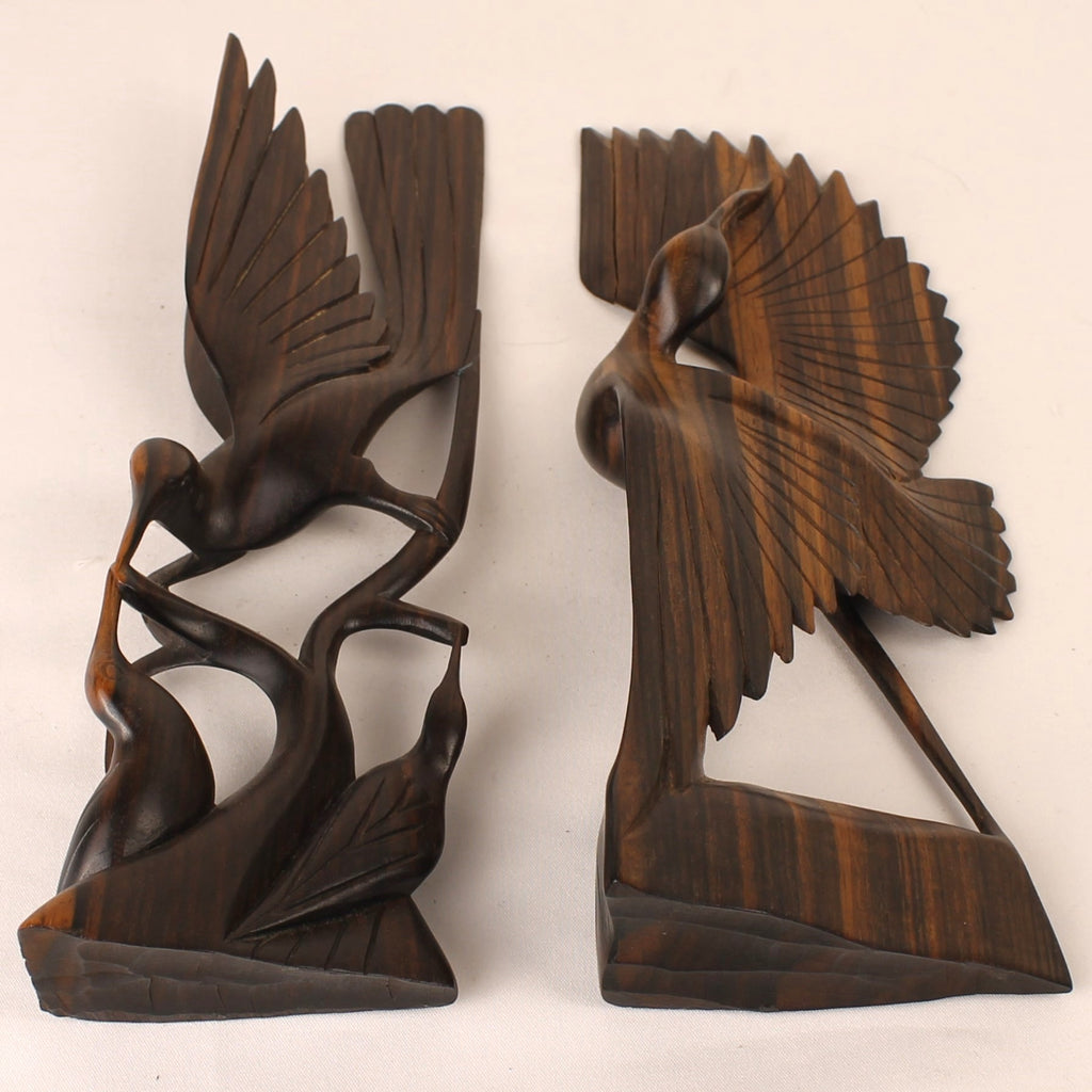 Handgesneden Houten Vogels - Indonesisch Houtsnijwerk
