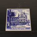 Wandtegel Den Besten Kaas - Gouda Stadhuis & Kaasmarkt - Delftsblauw Stijl (15x15 cm)