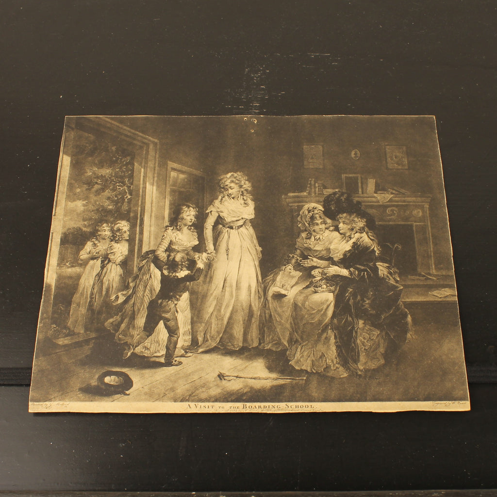 Original Mezzotint "A Visit to the Boarding-School" – W. Ward after G. Morland – London 1789