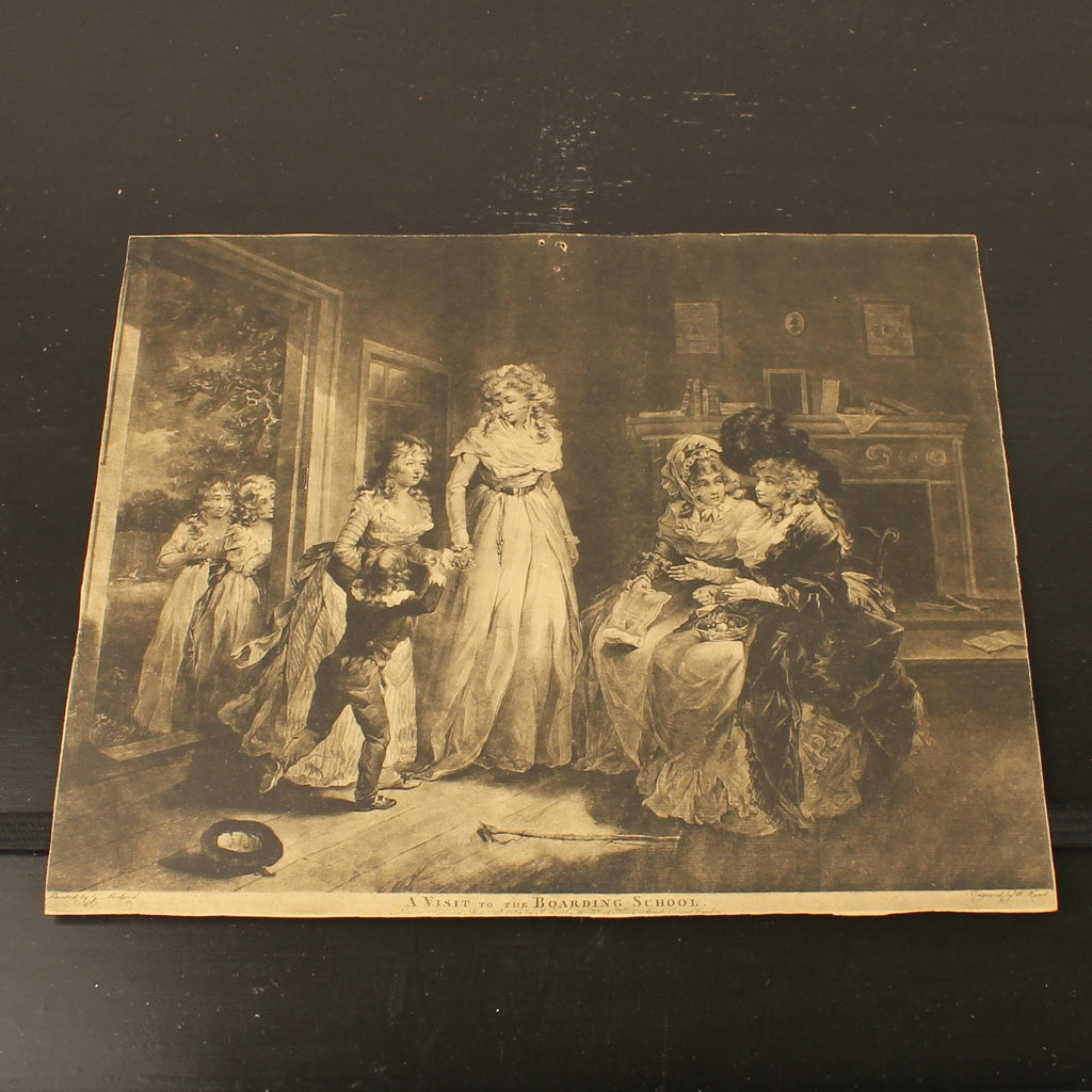 Original Mezzotint "A Visit to the Boarding-School" – W. Ward after G. Morland – London 1789