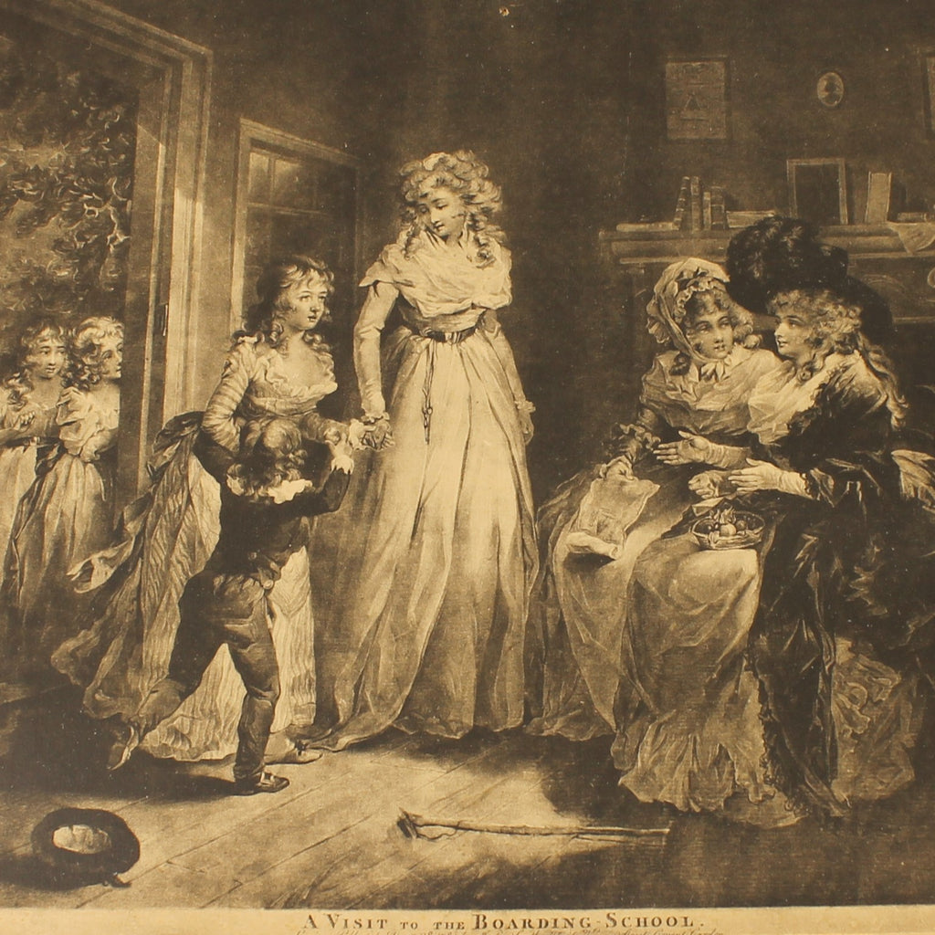 Original Mezzotint "A Visit to the Boarding-School" – W. Ward after G. Morland – London 1789
