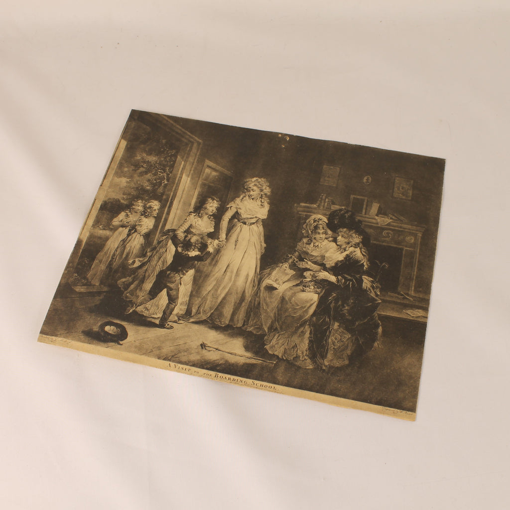 Original Mezzotint "A Visit to the Boarding-School" – W. Ward after G. Morland – London 1789