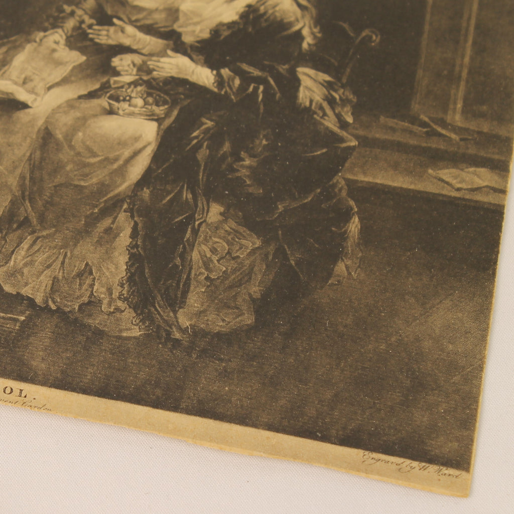 Original Mezzotint "A Visit to the Boarding-School" – W. Ward after G. Morland – London 1789