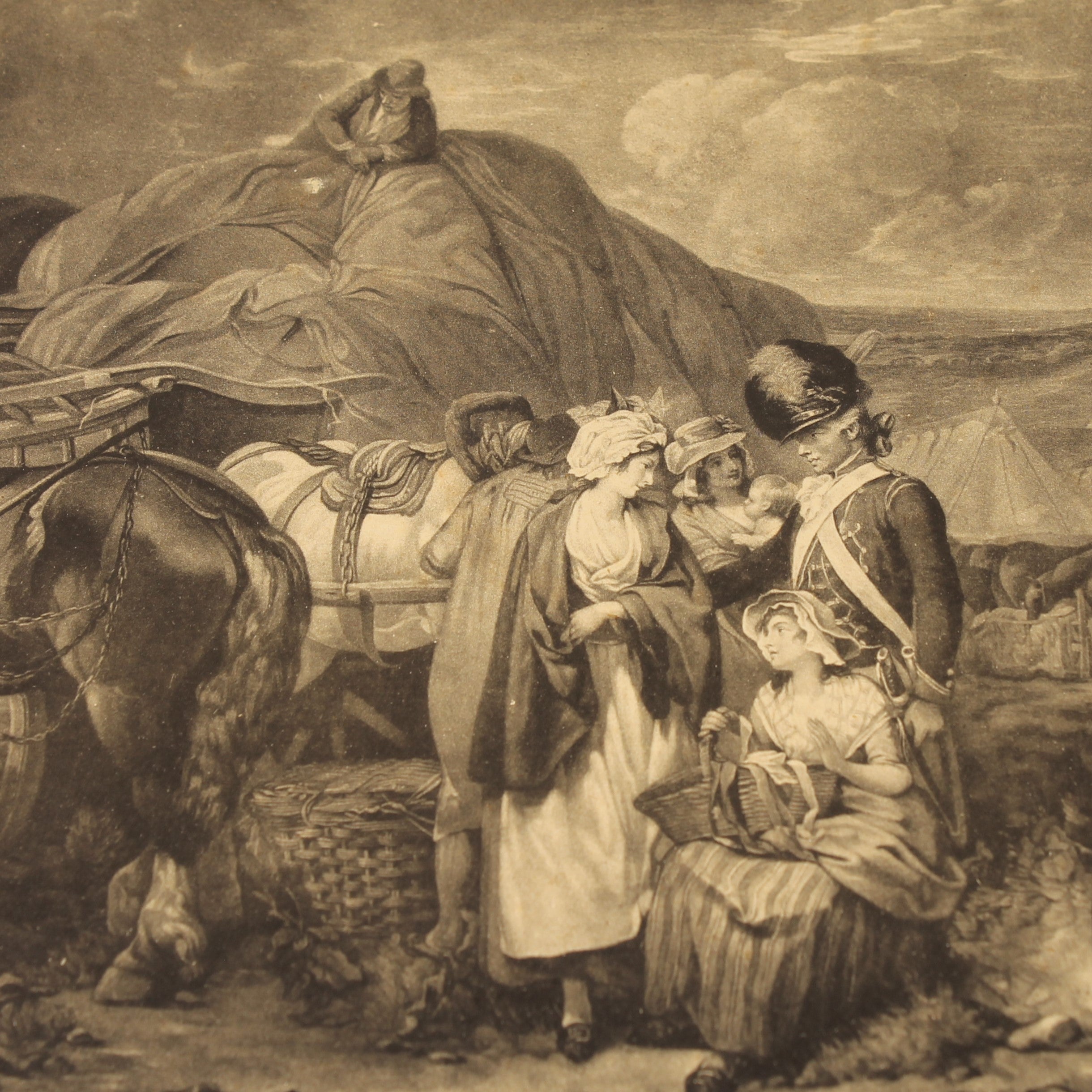 Antique Mezzotint "The Departure from Brighton" – Wheatley R.A. – London 1796