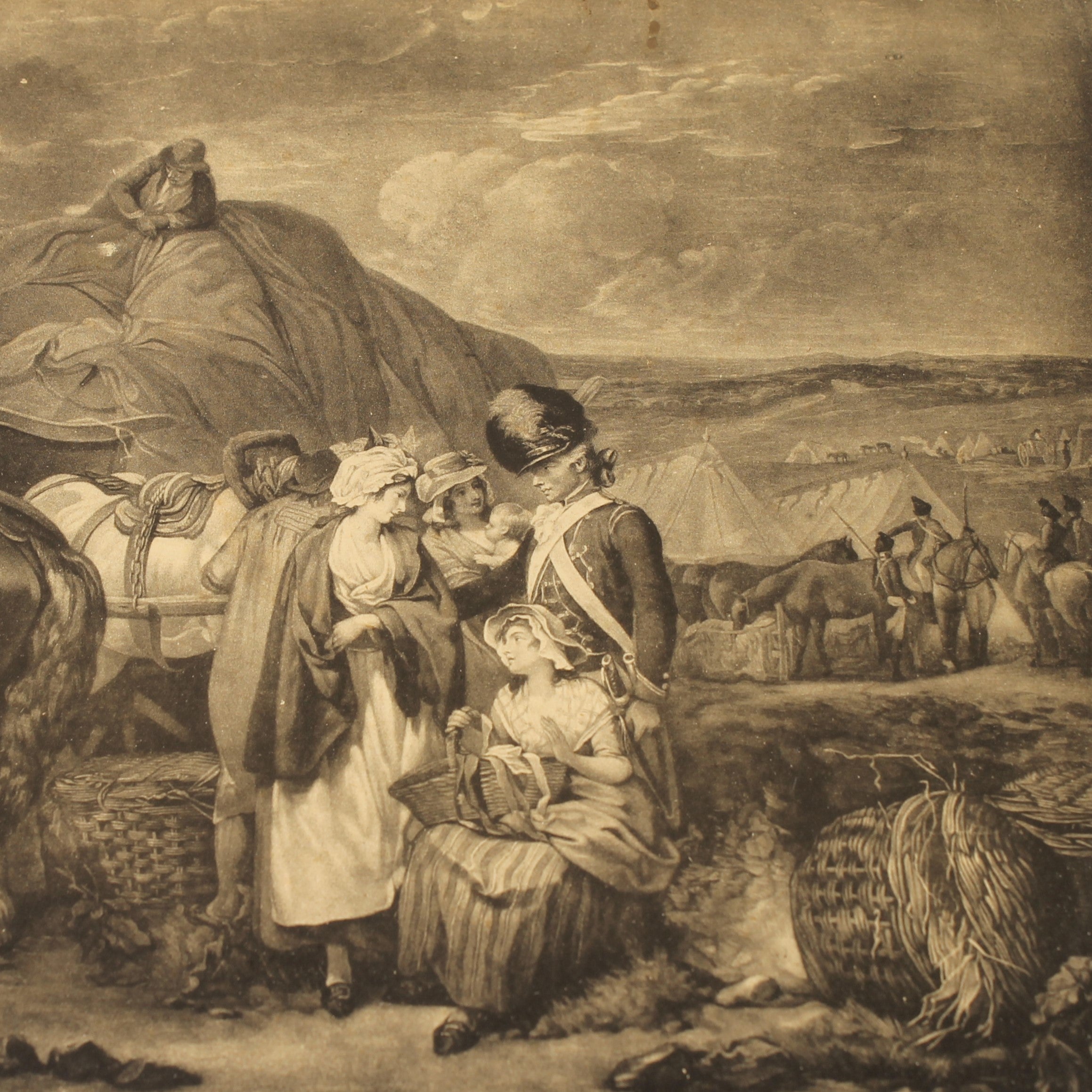 Antique Mezzotint "The Departure from Brighton" – Wheatley R.A. – London 1796