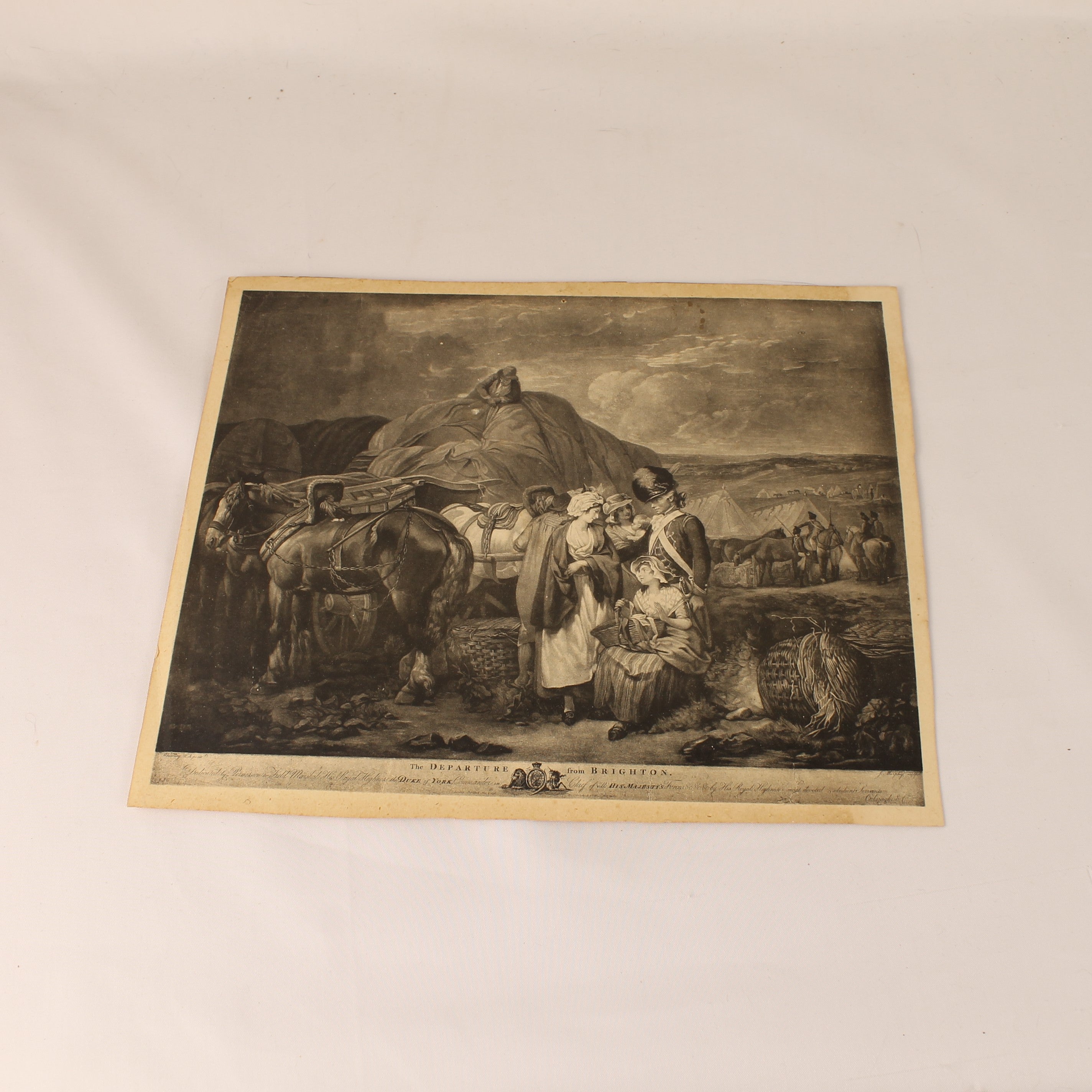 Antique Mezzotint "The Departure from Brighton" – Wheatley R.A. – London 1796
