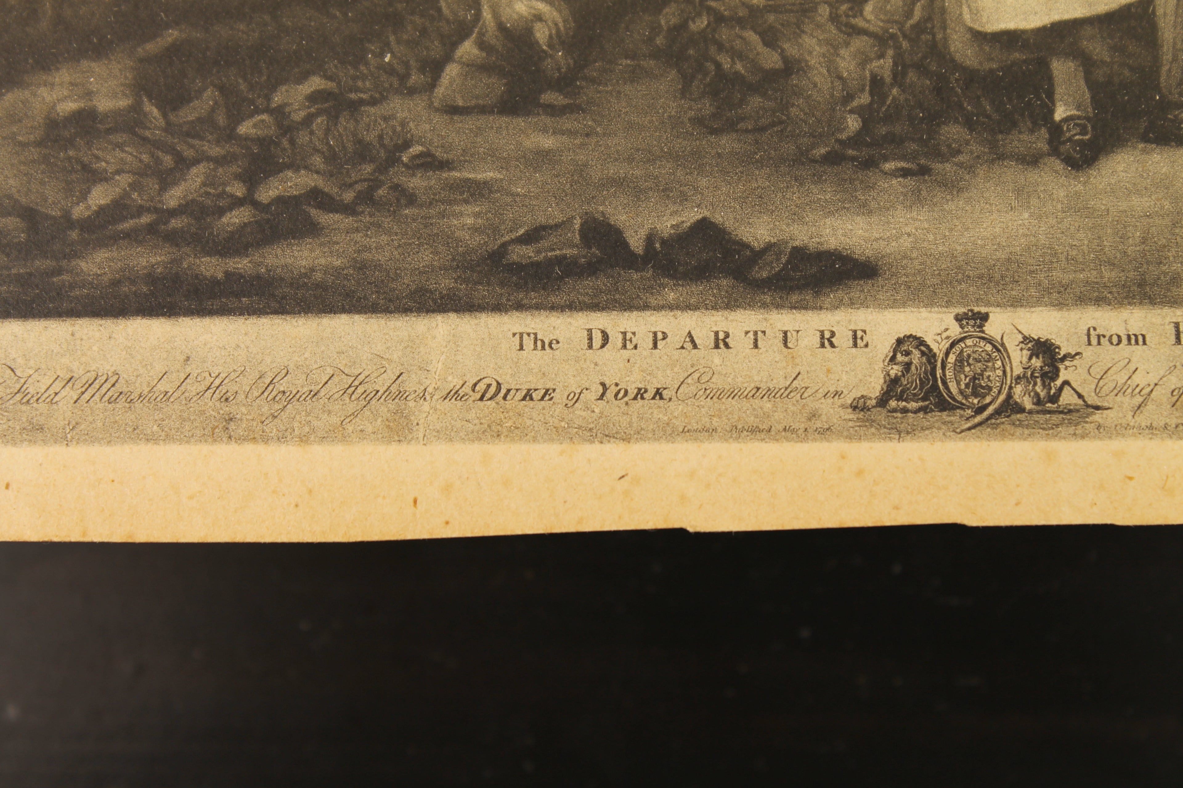 Antique Mezzotint "The Departure from Brighton" – Wheatley R.A. – London 1796