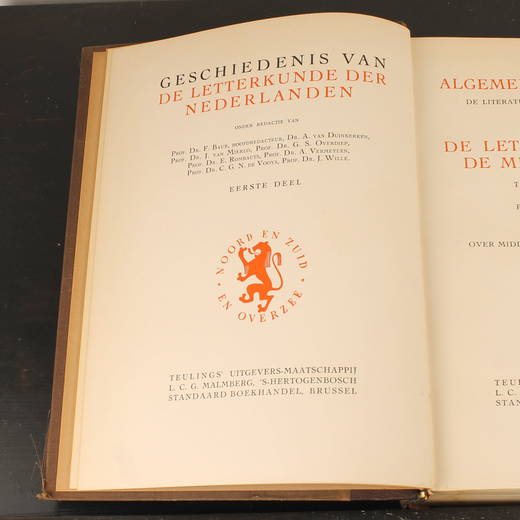Geschiedenis van de Letterkunde der Nederlanden - Volledige set van 3 (ca. 1930)