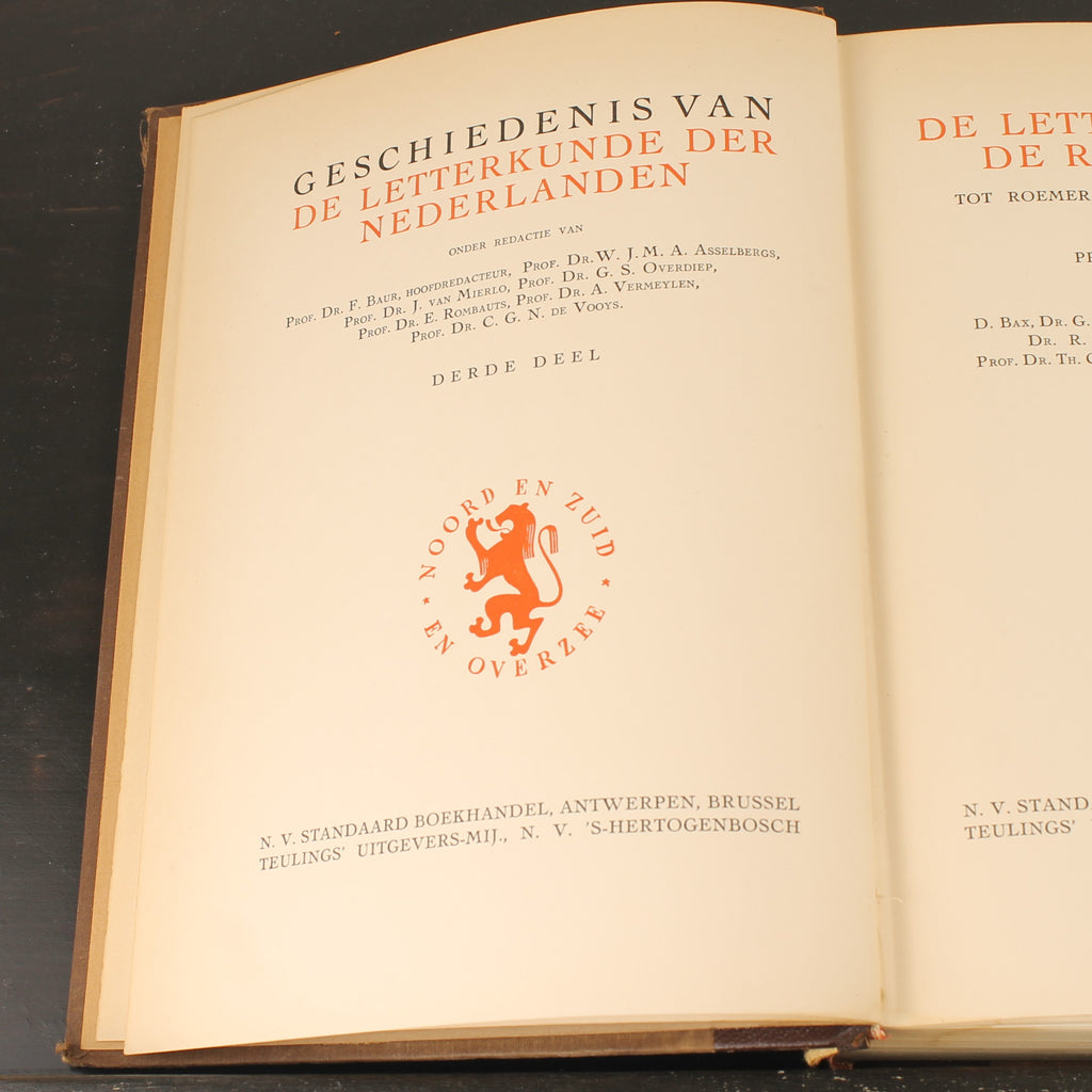 Geschiedenis van de Letterkunde der Nederlanden - Volledige set van 3 (ca. 1930)