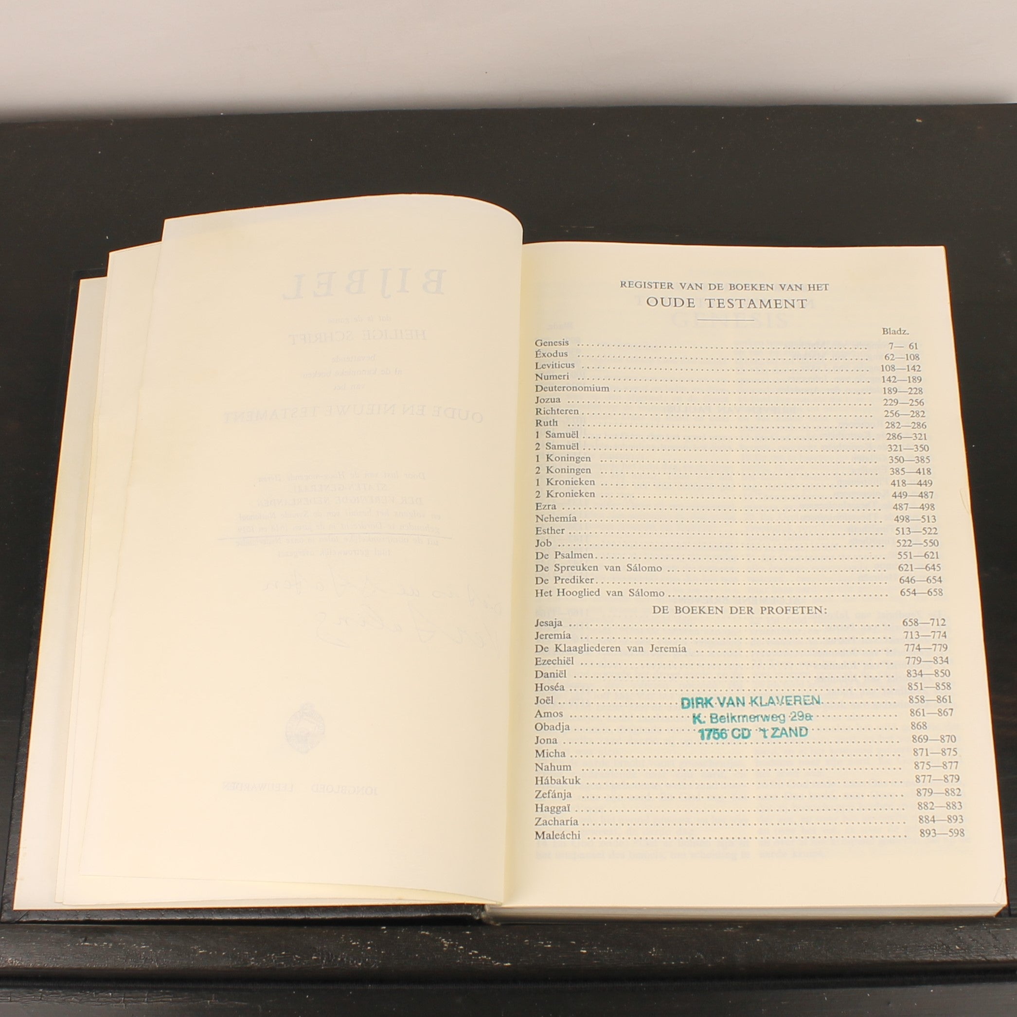 Statenbijbel – Jongbloed Leeuwarden – Black Leather with Gold Imprint – 25cm