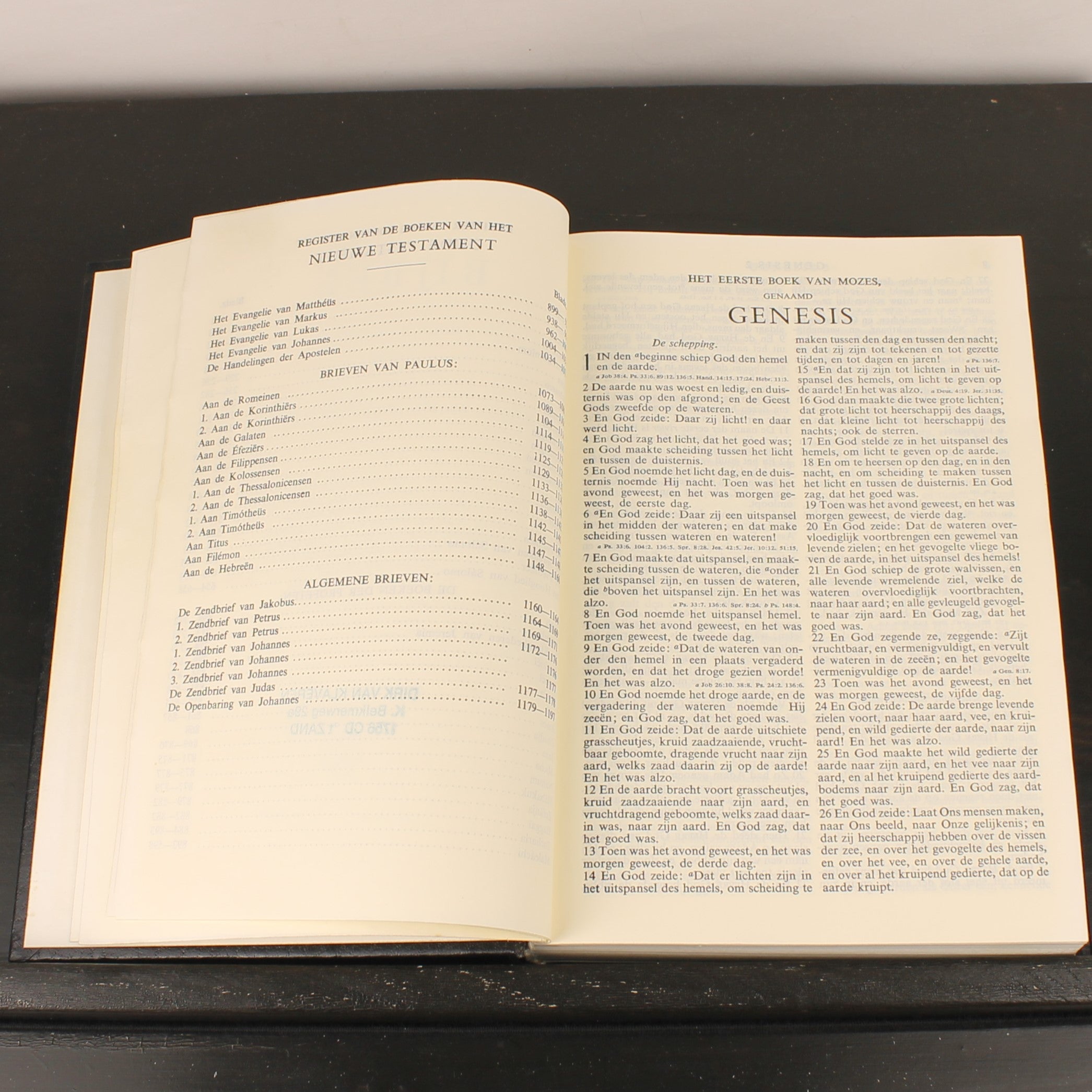 Statenbijbel – Jongbloed Leeuwarden – Black Leather with Gold Imprint – 25cm