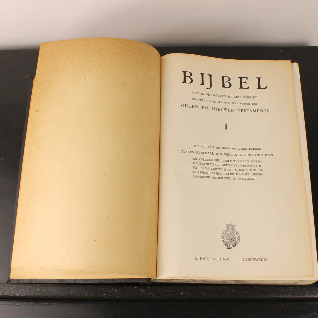 Statenbijbel ca. 1930 – A. Jongbloed Leeuwarden – Groot Formaat 28cm