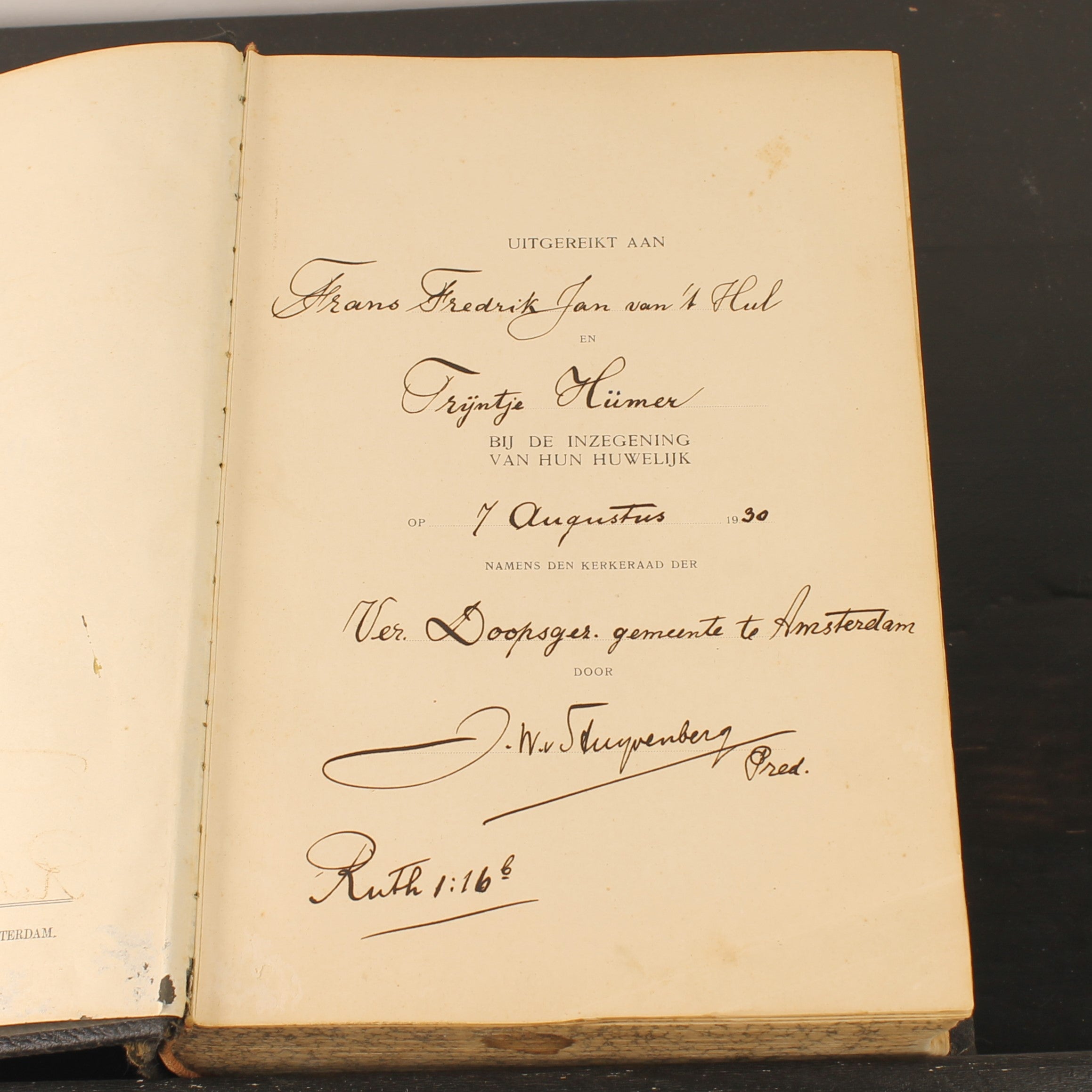 Wedding Bible 1927 – Netherlands Bible Society Amsterdam – 28cm