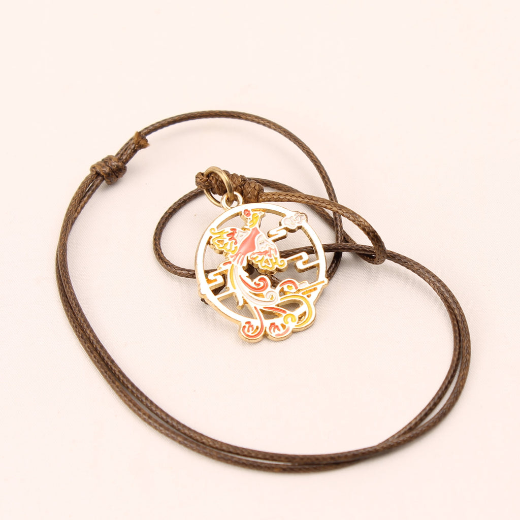 Modern Phoenix Pendant – Gold-Colored Jewelry with Adjustable Cord
