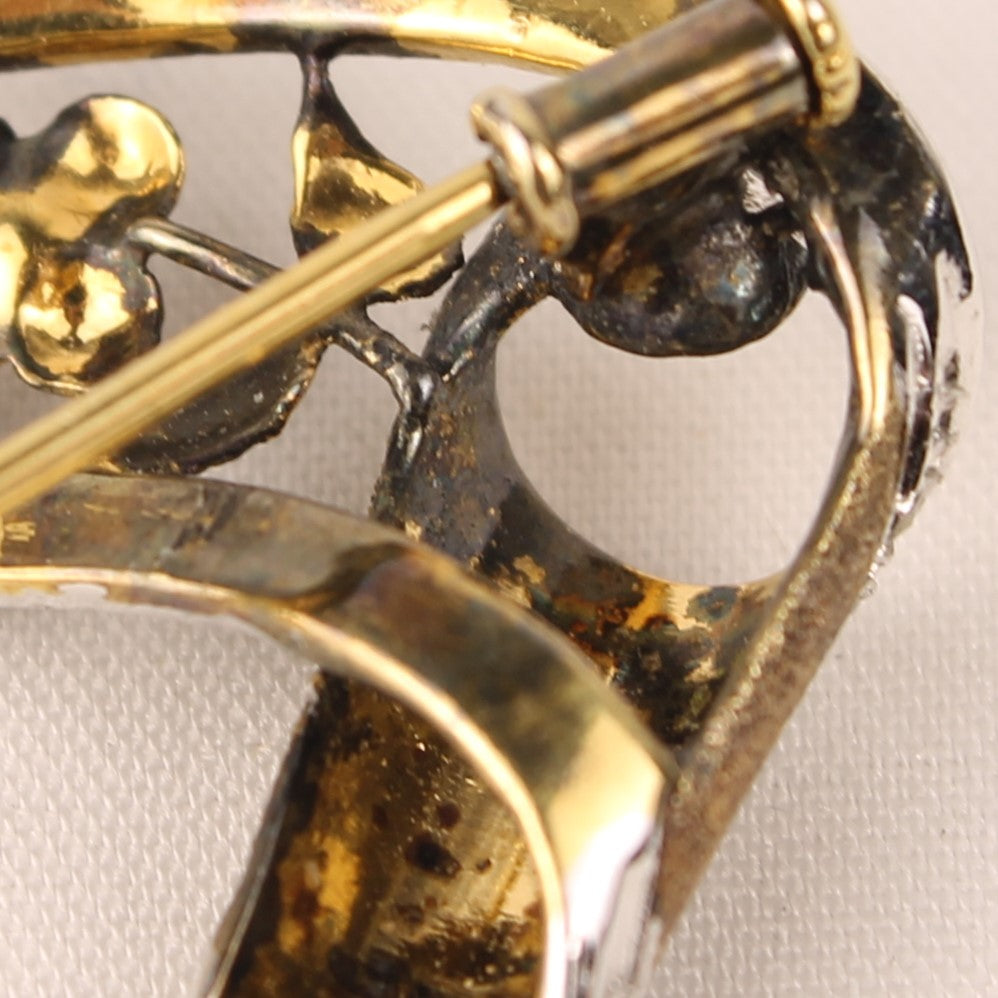 Zilveren (925) Markasiet Broche – Florale Art Deco Stijl – ca. 1930–1950