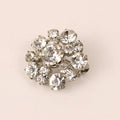 Zilverkleurige Strass Cluster Broche – ca. 1945–1960