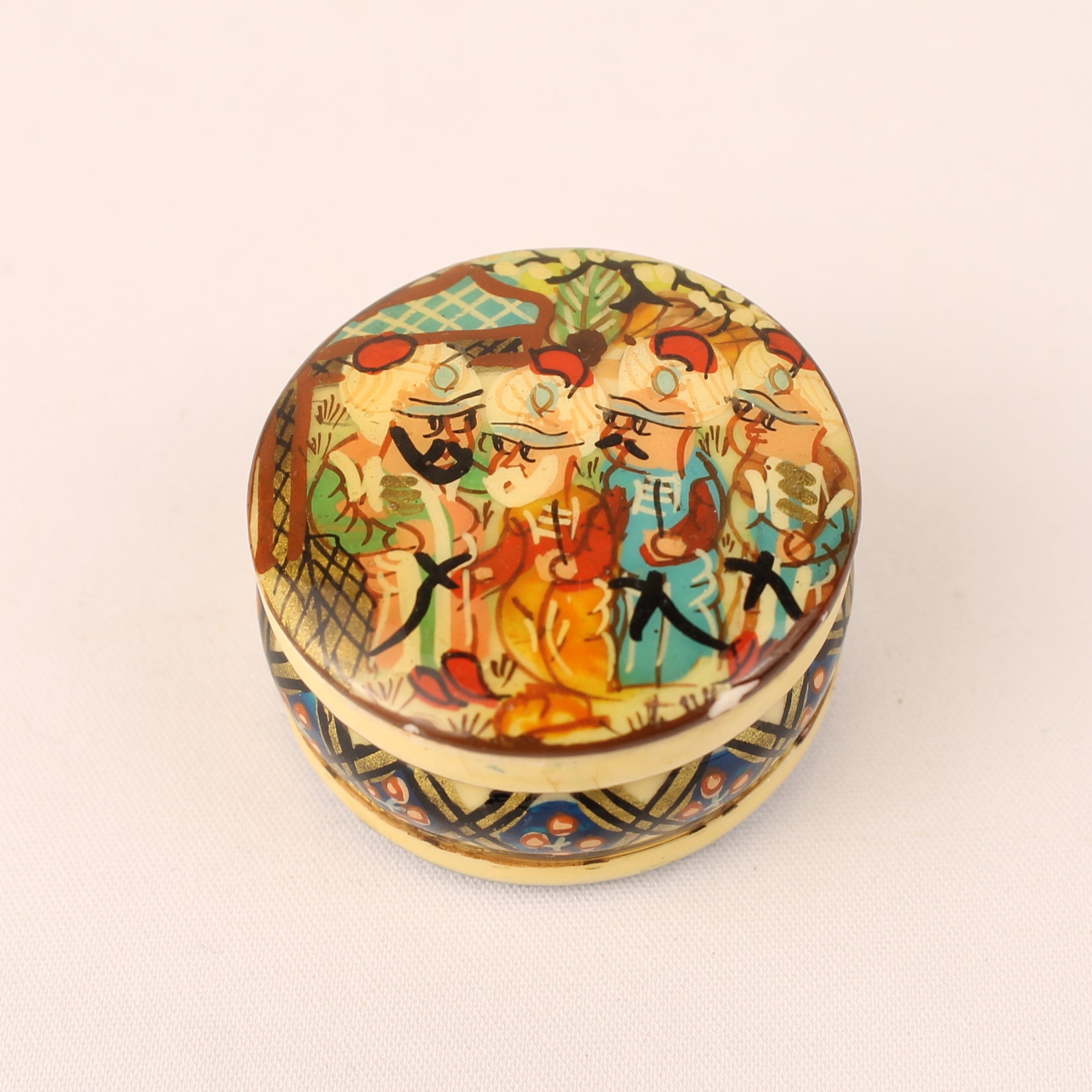 Oriëntaals Sierdoosje – Handbeschilderd – ca. 1930-1950 – 3,5 cm