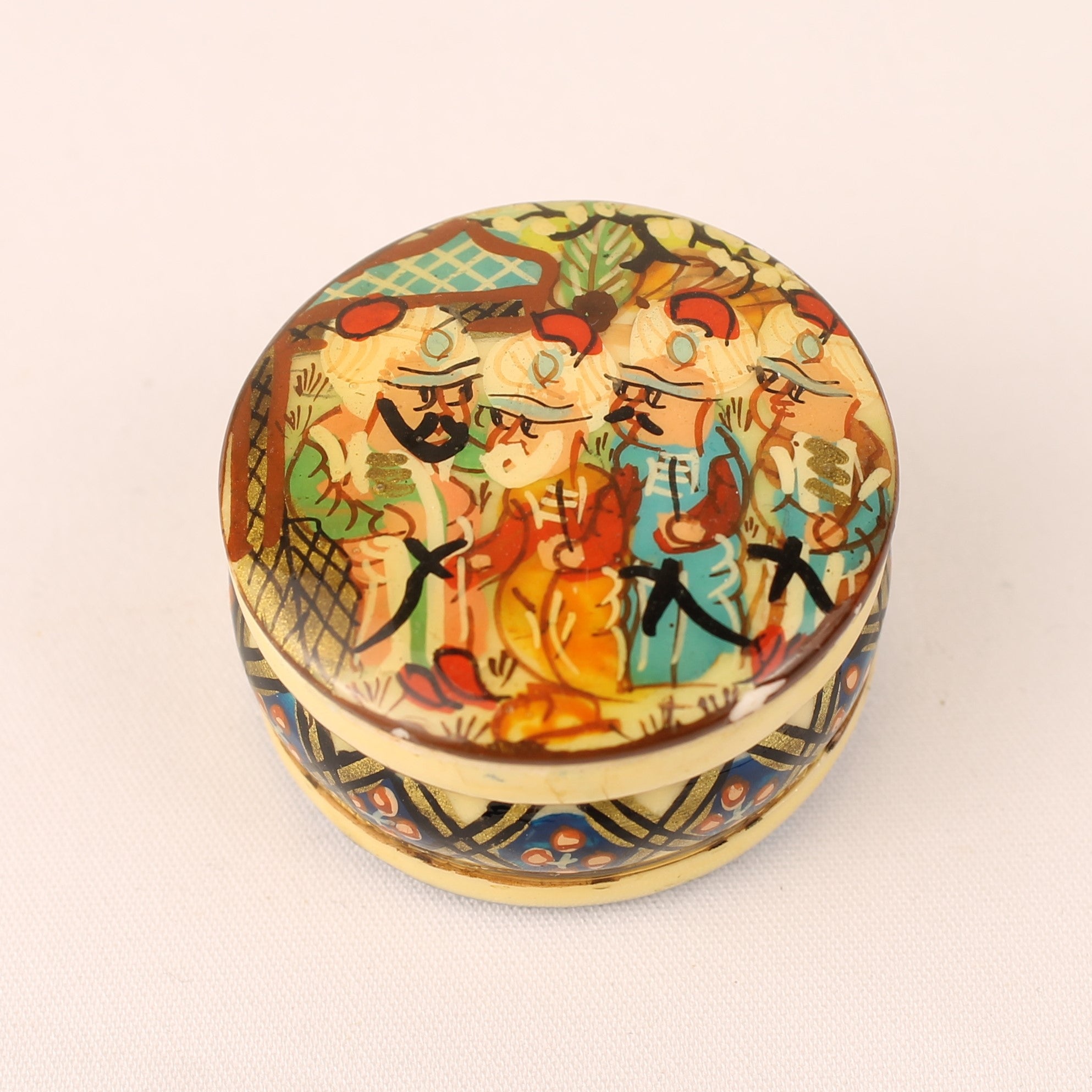 Vintage Oriental Jewelry Box – Hand-painted – c. 1930-1950 – 3.5 cm