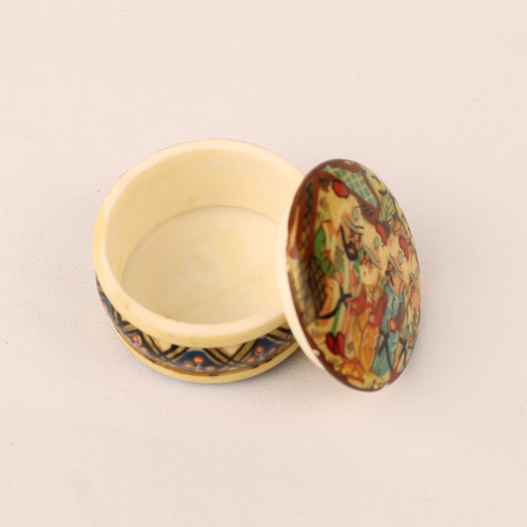 Vintage Oriental Jewelry Box – Hand-painted – c. 1930-1950 – 3.5 cm