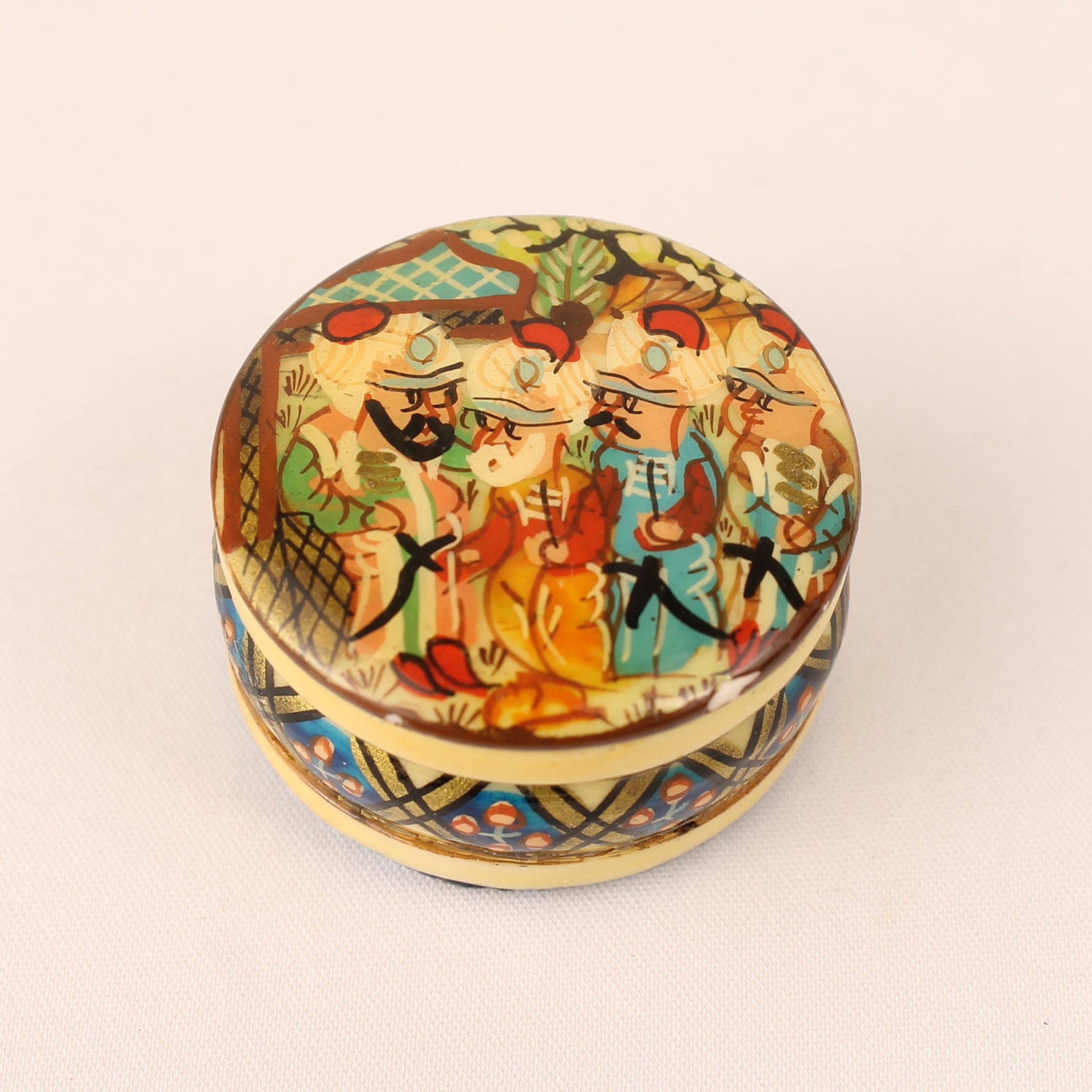 Vintage Oriental Jewelry Box – Hand-painted – c. 1930-1950 – 3.5 cm