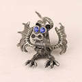 Dragon Miniature en Étain avec Yeux Bleus – 4,5 cm – Objet de Collection Fantasy