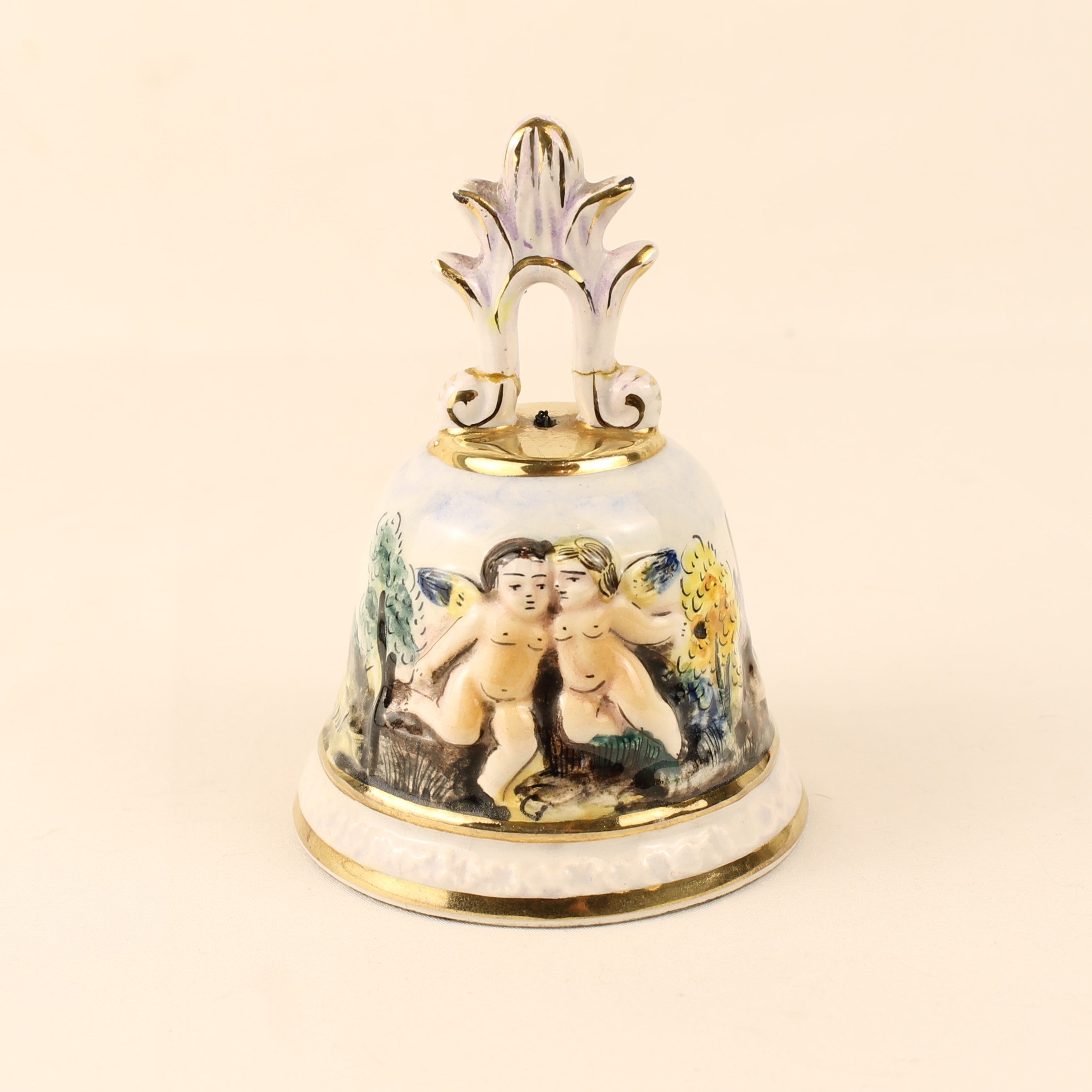 Capodimonte Tafelbel – Putti Decor – Italië ca. 1950–1970