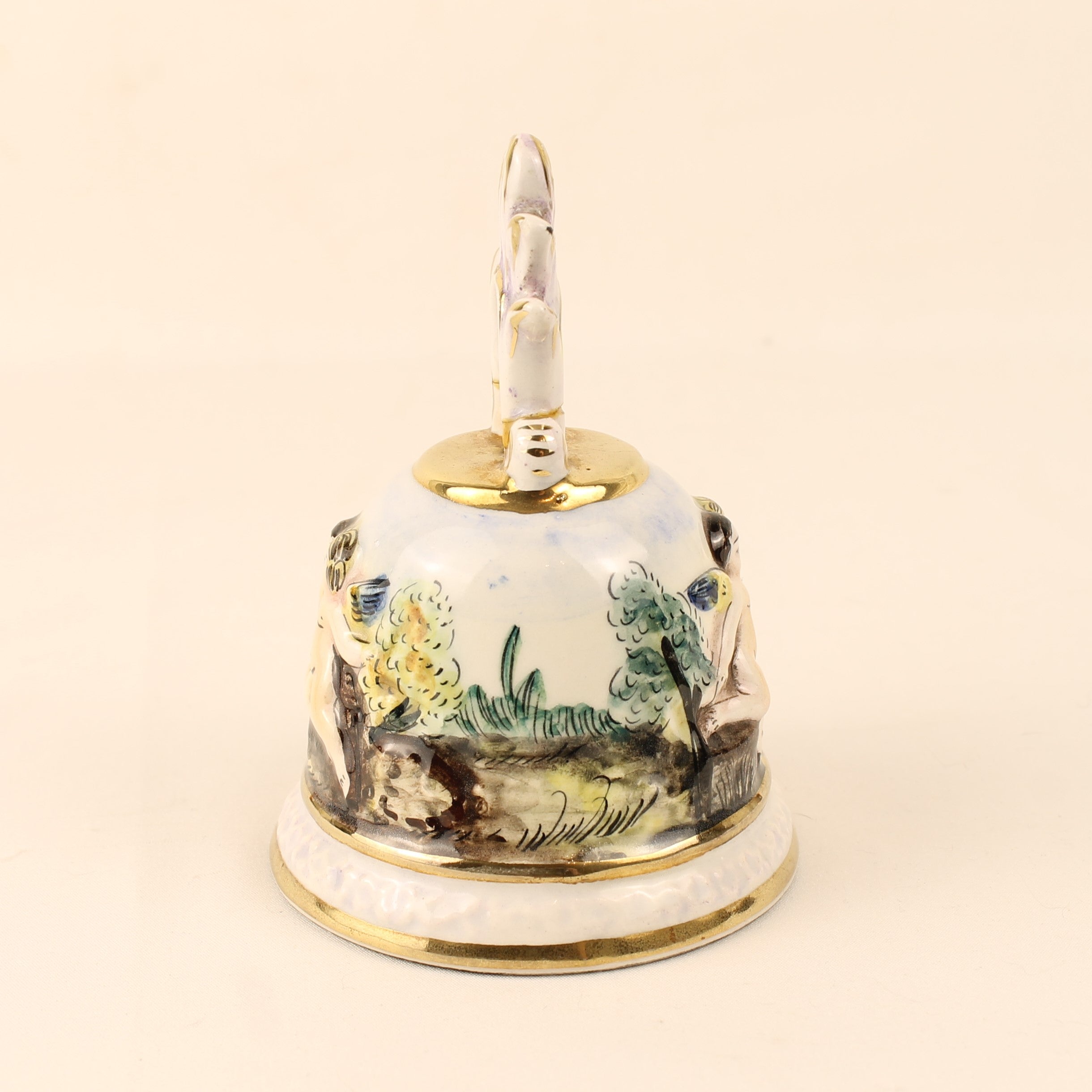Capodimonte Tafelbel – Putti Decor – Italië ca. 1950–1970