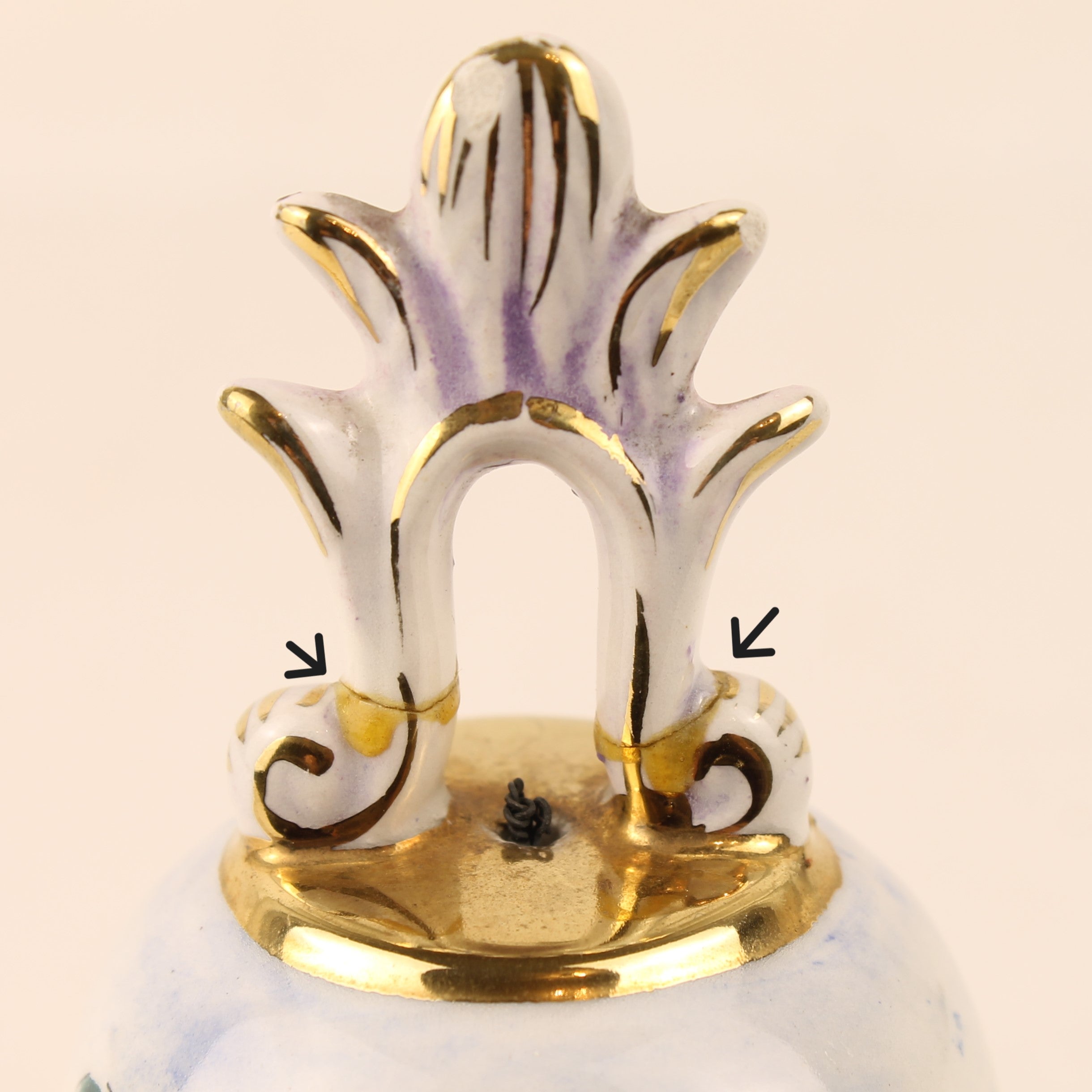 Capodimonte Tafelbel – Putti Decor – Italië ca. 1950–1970