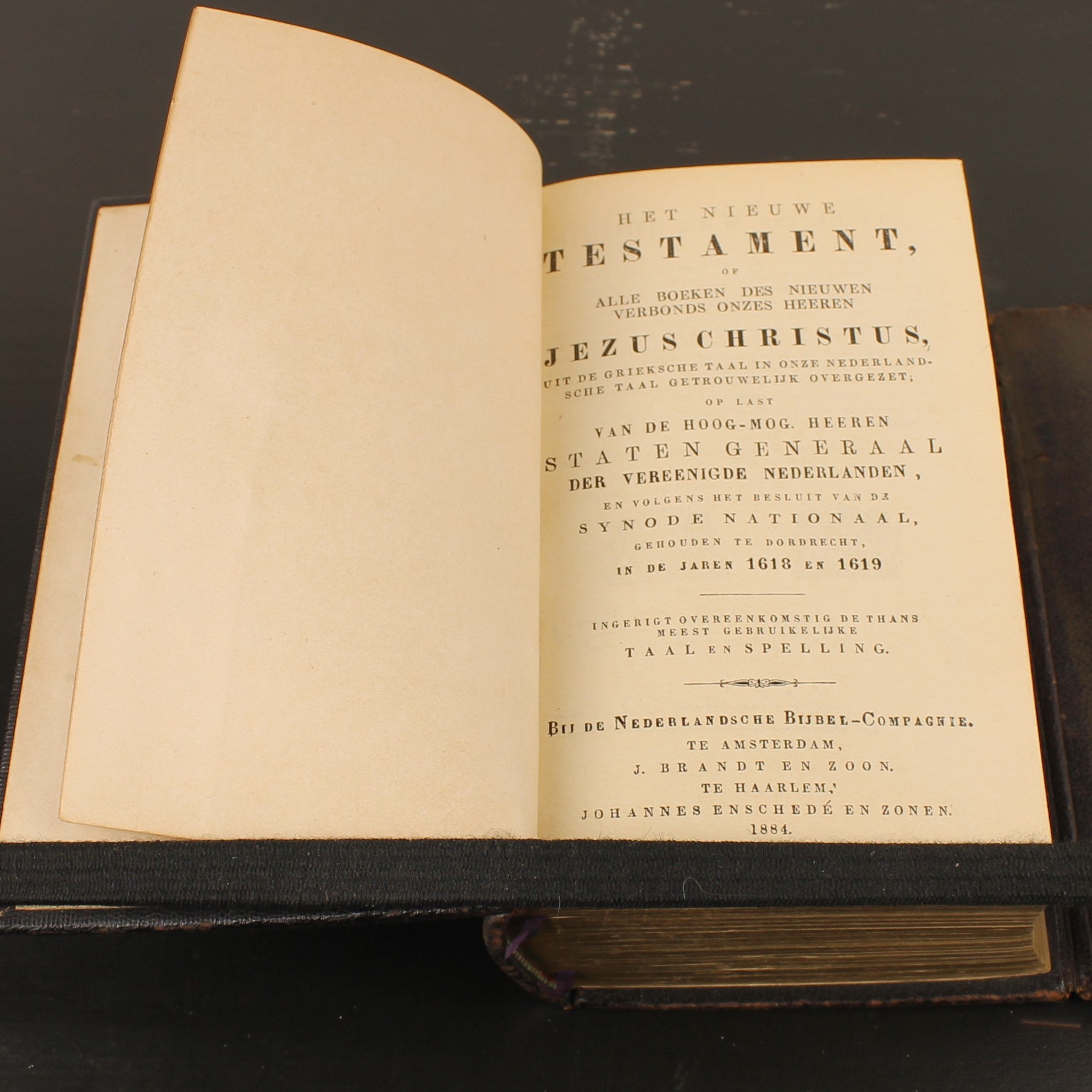 Statenbijbel 1884 – Nouveau Testament – Reliure en Cuir avec Fermoir Fonctionnel – Tranches Dorées
