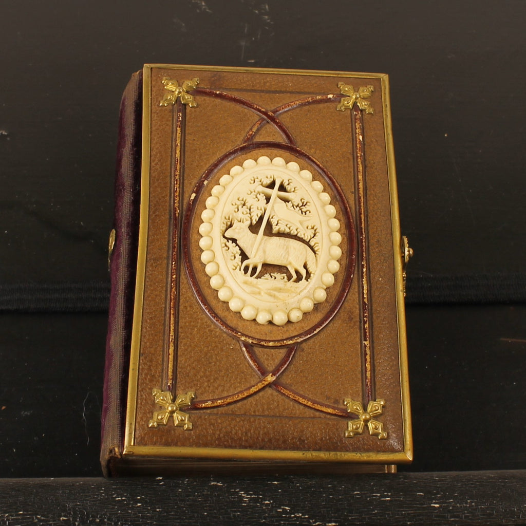 Im Kreuz ist Heil - Duits Gebedenboek 1875 - Luxe Metalen Band met Agnus Dei – Kevelaer