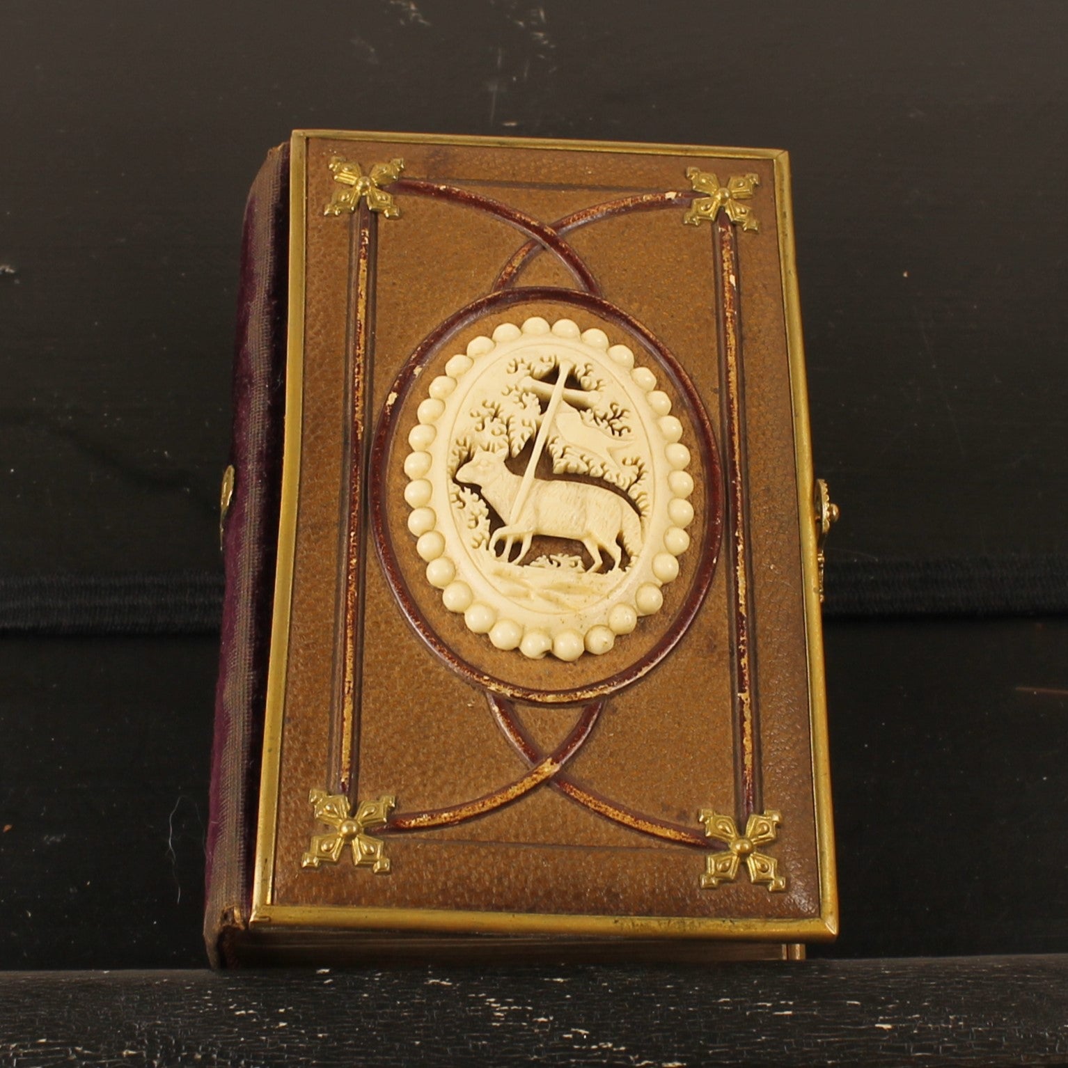 Im Kreuz ist Heil - Duits Gebedenboek 1875 - Luxe Metalen Band met Agnus Dei – Kevelaer