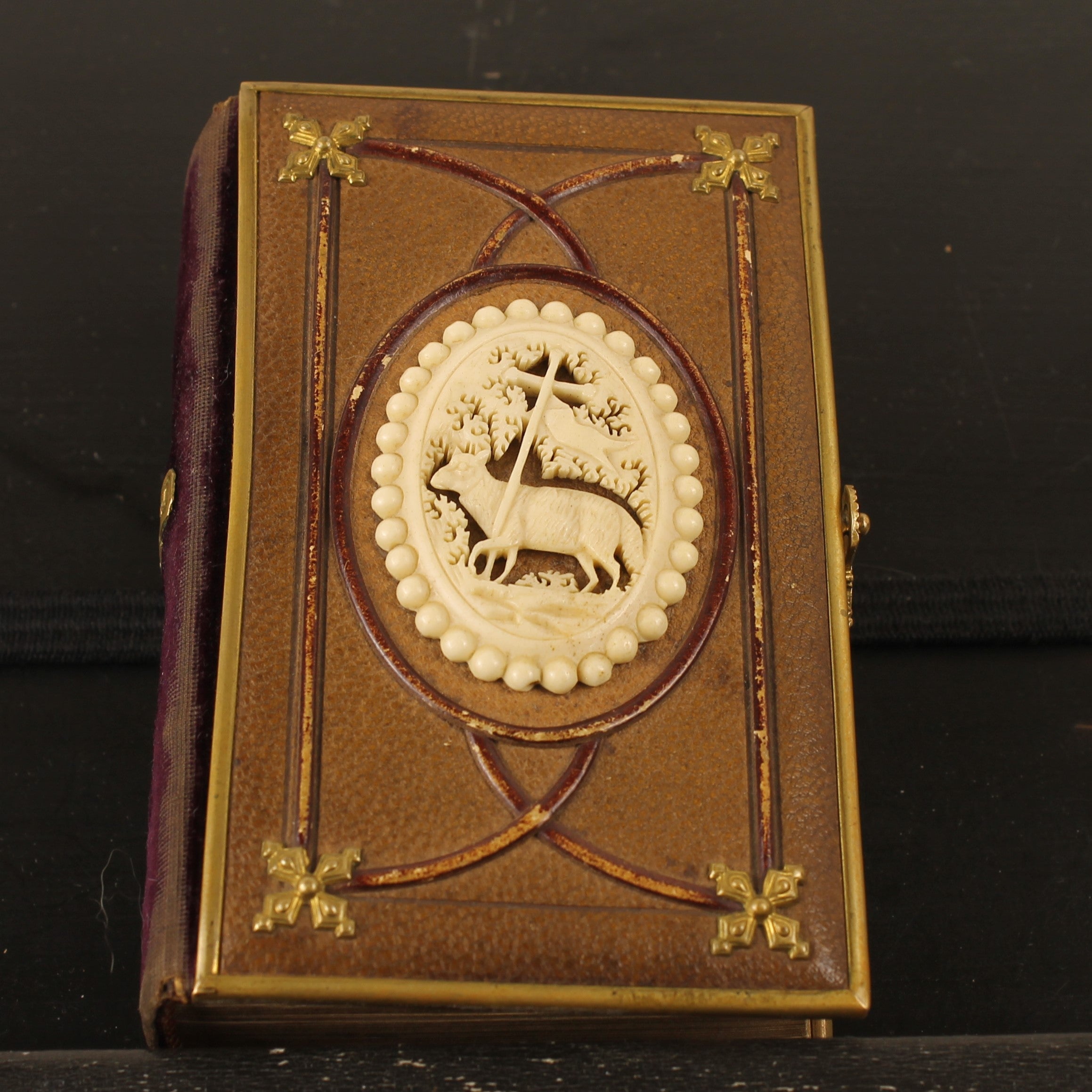 Im Kreuz ist Heil - Duits Gebedenboek 1875 - Luxe Metalen Band met Agnus Dei – Kevelaer