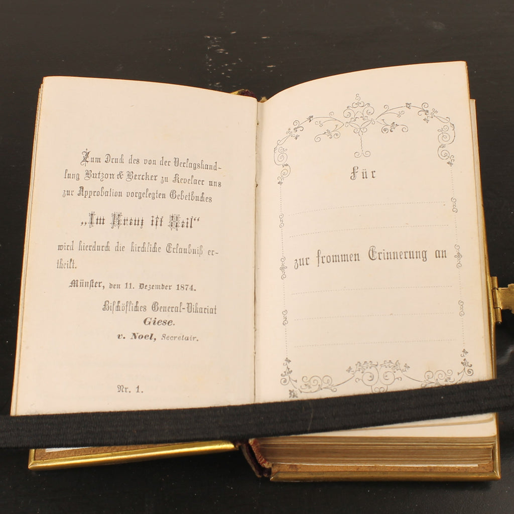 Im Kreuz ist Heil - Duits Gebedenboek 1875 - Luxe Metalen Band met Agnus Dei – Kevelaer