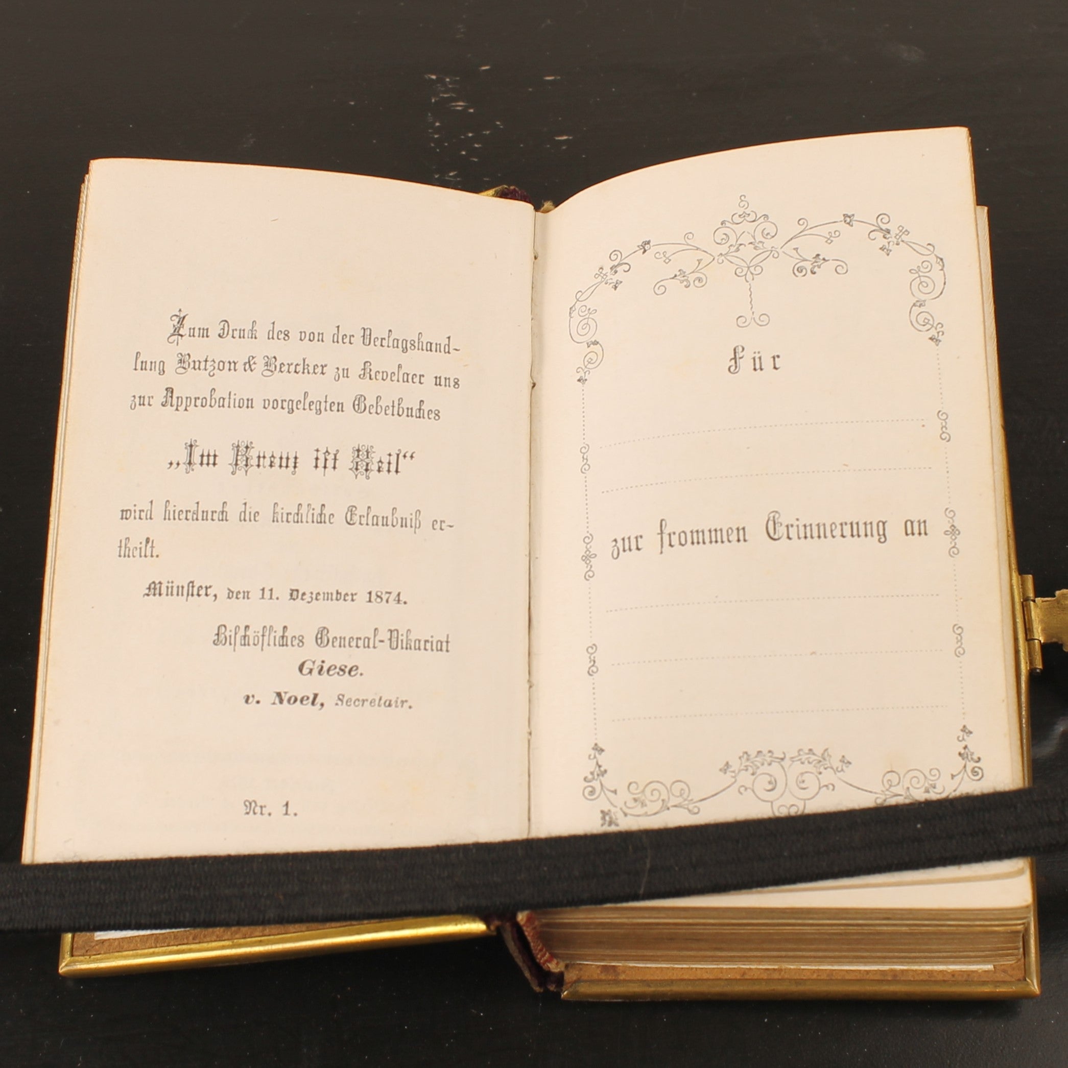 Im Kreuz ist Heil - Duits Gebedenboek 1875 - Luxe Metalen Band met Agnus Dei – Kevelaer