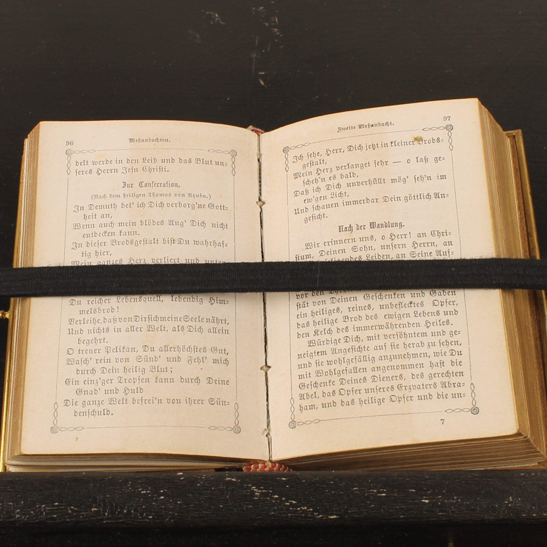 Im Kreuz ist Heil - Duits Gebedenboek 1875 - Luxe Metalen Band met Agnus Dei – Kevelaer