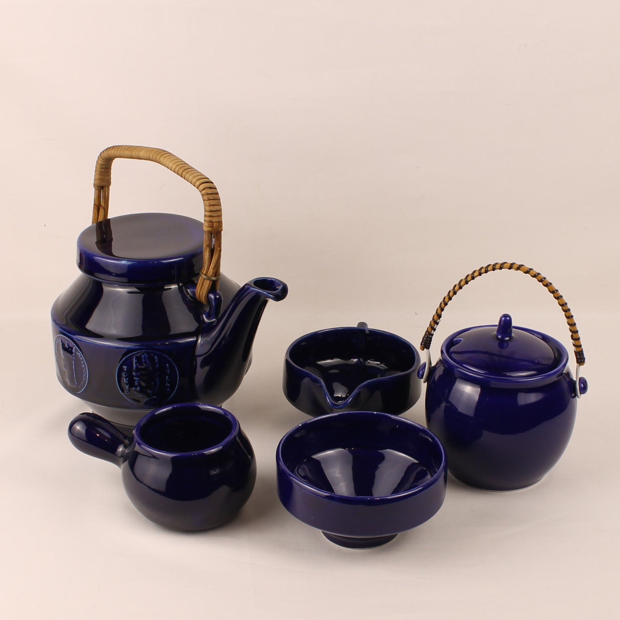 Van Nelle Tea Set – Tokyo 1964 Olympic Games – Cobalt Blue Ceramic