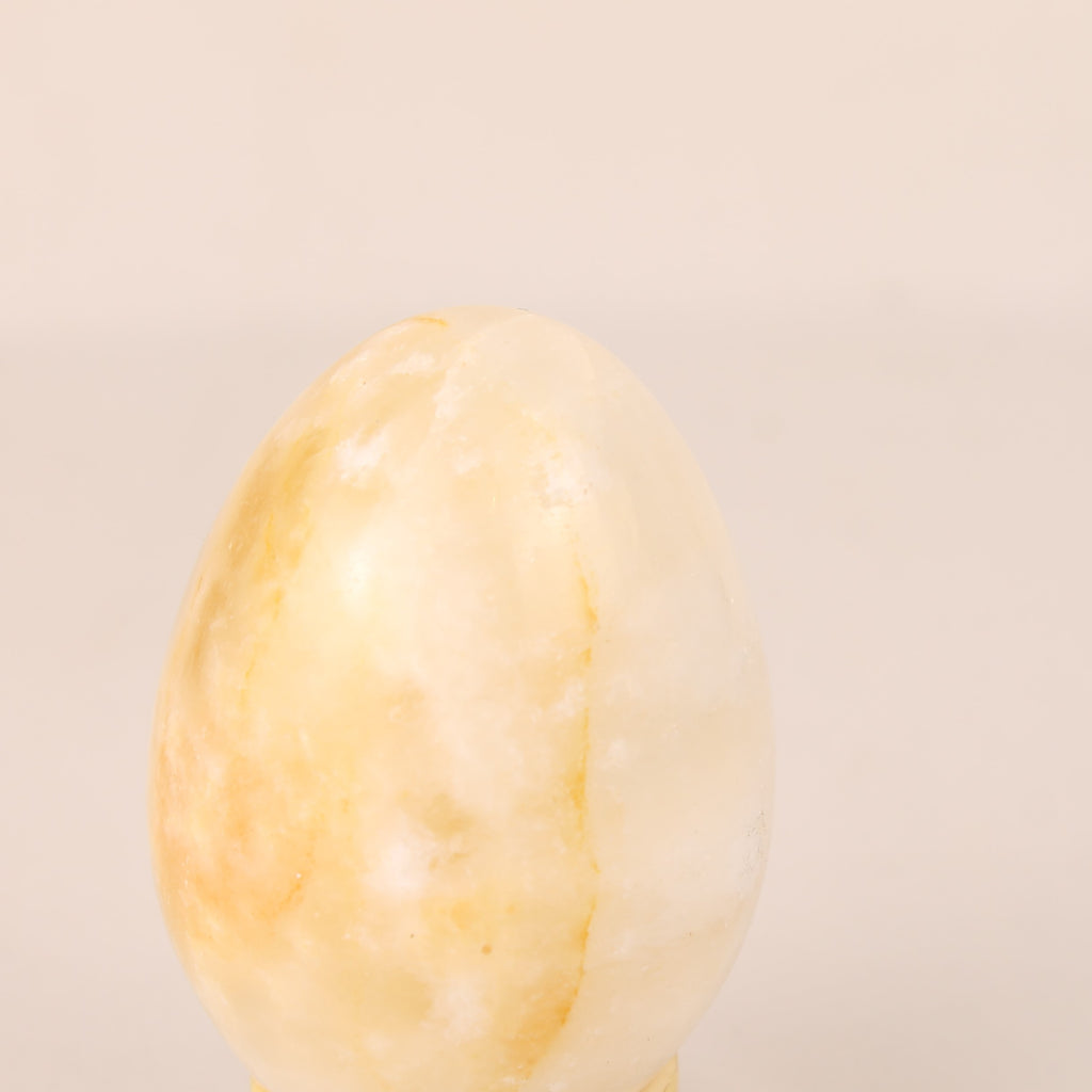 Onyx Natural Stone Egg 7 cm – Cream / Honey Calcite
