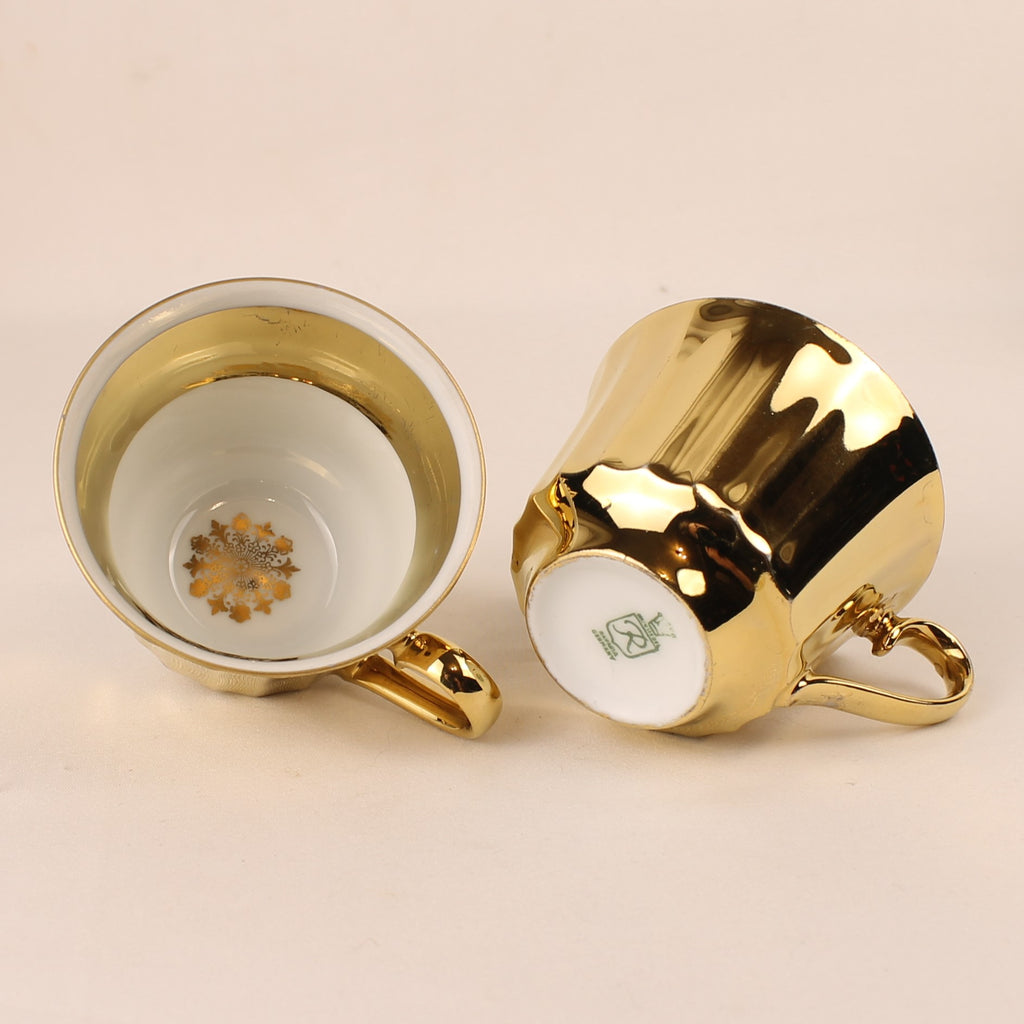 Wunsiedel Bavaria Volledig Verguld Mokka Servies – Mid Century Duitsland ca. 1960