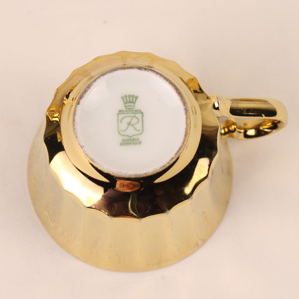 Wunsiedel Bavaria Volledig Verguld Mokka Servies – Mid Century Duitsland ca. 1960