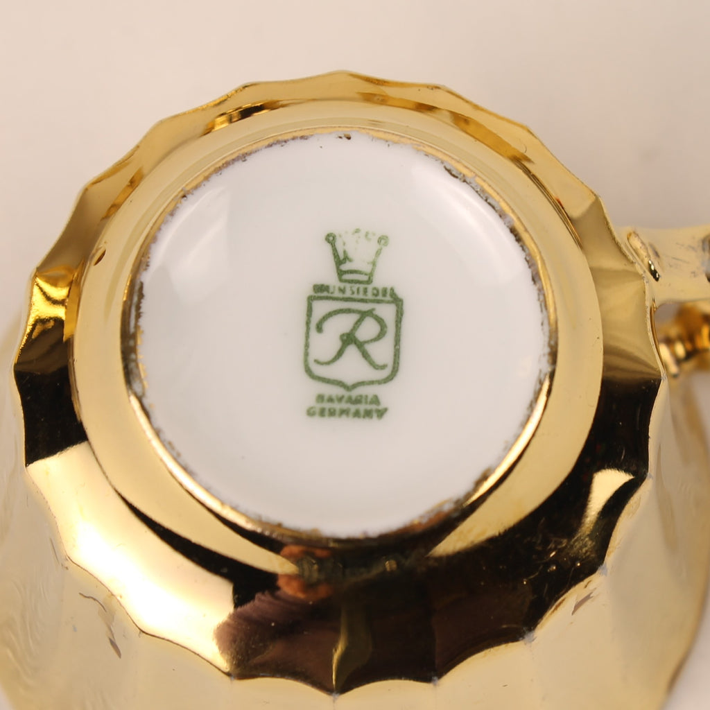 Wunsiedel Bavaria Volledig Verguld Mokka Servies – Mid Century Duitsland ca. 1960