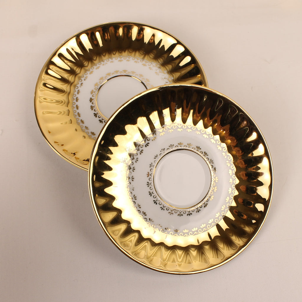 Wunsiedel Bavaria Volledig Verguld Mokka Servies – Mid Century Duitsland ca. 1960